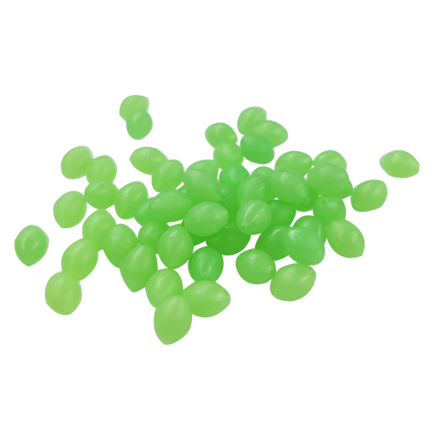 Glow in The Dark Fishing Beads - Oval Rubber Bait Eggs with Luminous Effect - Soft Fishing Line Ball Stopper for Salmon Trout - Saltwater Freshwater Fishing Tackle - Perfect for Night Fishing and Low Light Conditions