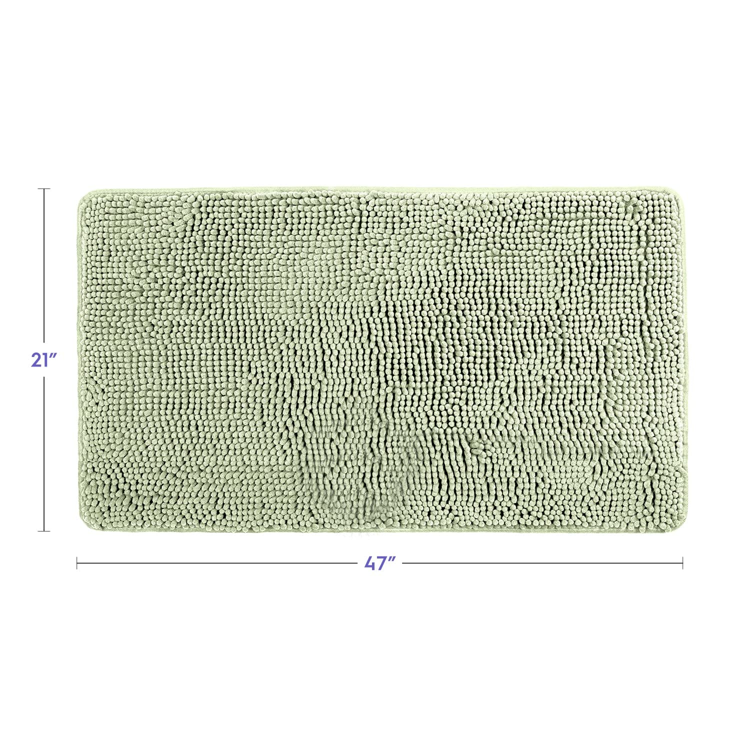 Premium Tafts Bathroom Rugs - Ultra Soft Chenille Microfiber Bath Mat with Extra Thick Memory Foam, Super Absorbent & Machine Washable, Non-Slip Shaggy Bathroom Rug (21
