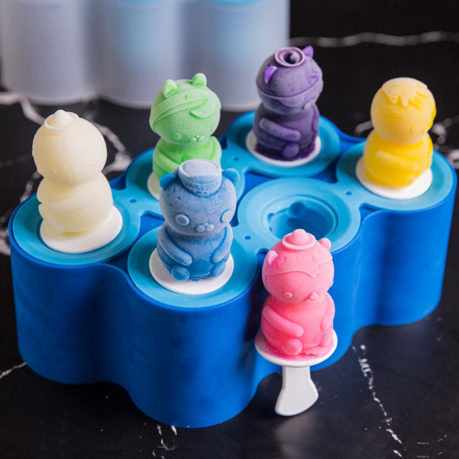 Premium Food-Grade Silicone Ice Cream Molds - Fun Ugly Fish Popsicle Makers for DIY Homemade Treats (Random Colors) | Perfect for Kids' Parties, Summer Snacks & Creative Desserts
