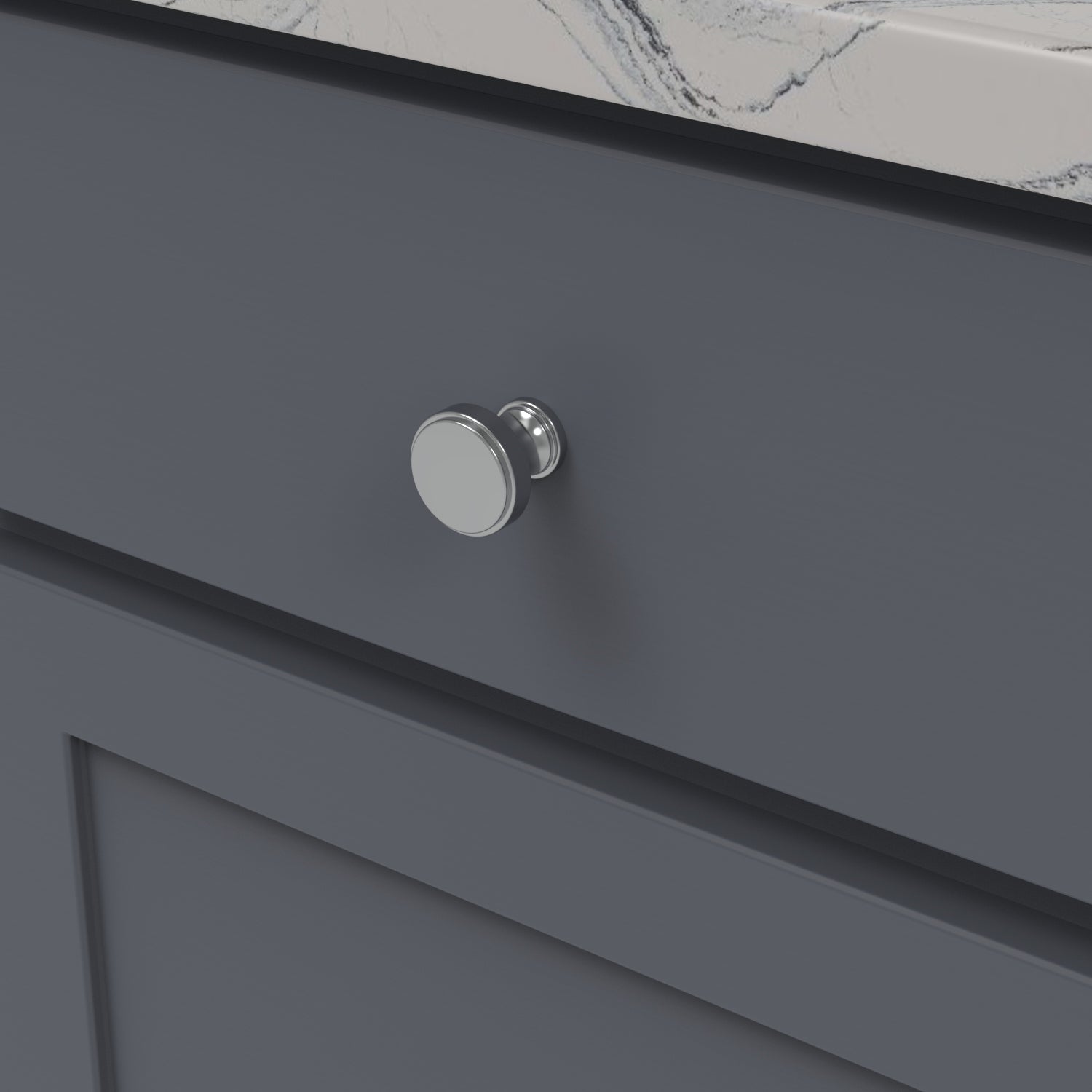 1-1/4 Inch Brownstone Cabinet Knob - Chrome Finish for Kitchen & Bathroom Cabinets, Dressers, and Furniture Hardware