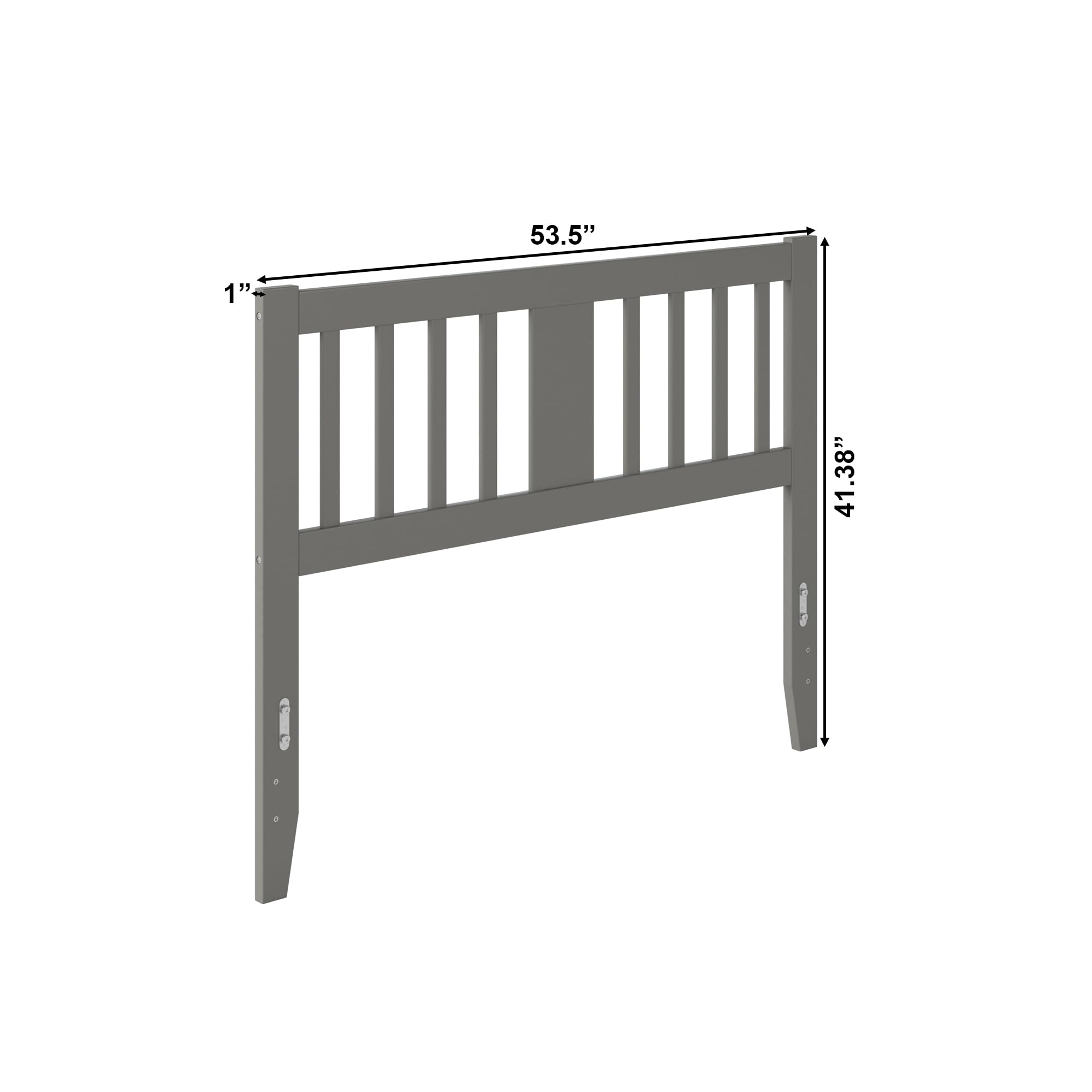 AFI Tahoe Solid Wood Slatted Headboard with USB Charging Port - Full Size Grey Bed Frame Headboard for Modern Bedroom Decor | Perfect for Master Bedroom, Guest Room & Apartment