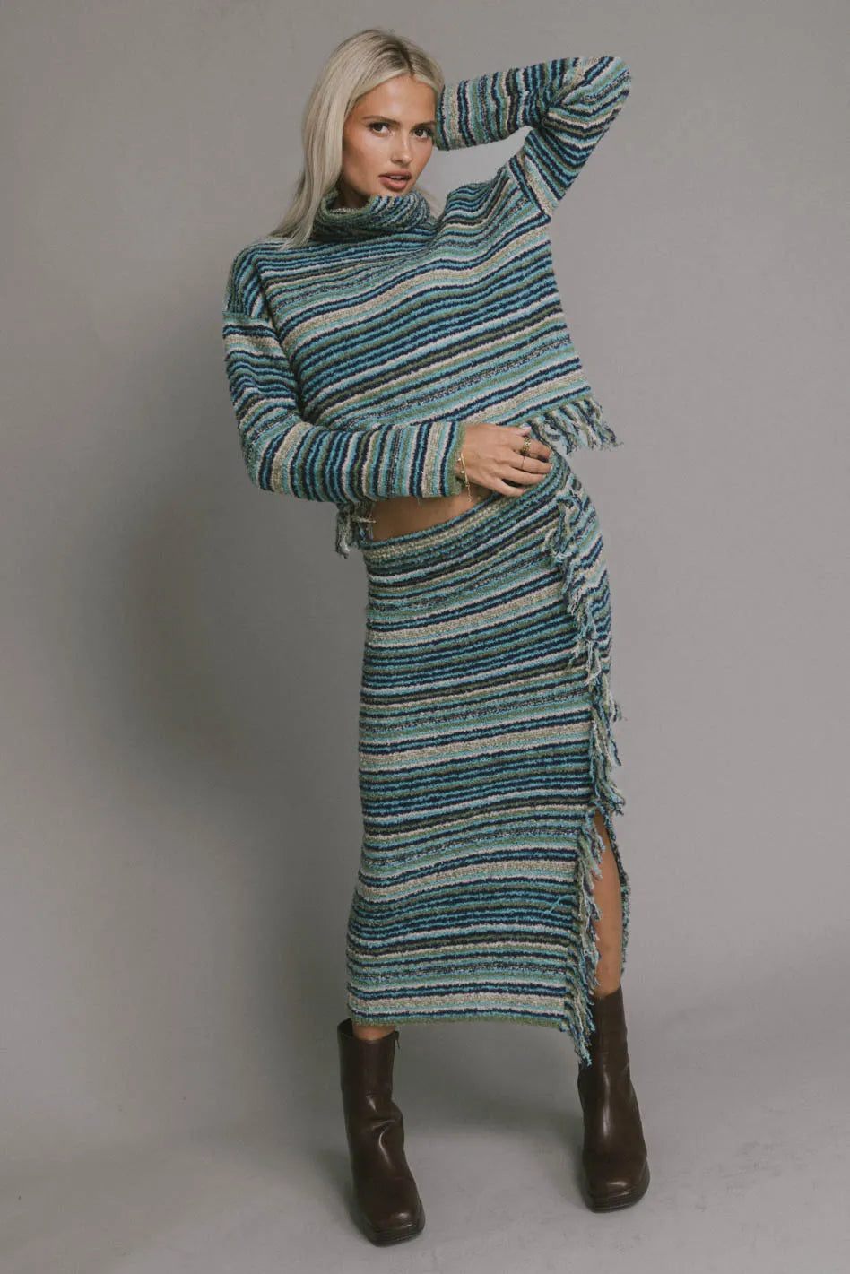 Amelia Striped Knit Sweater for Women - Cozy Casual Pullover - Perfect for Fall & Winter Outfits, Office Wear, and Weekend Relaxation