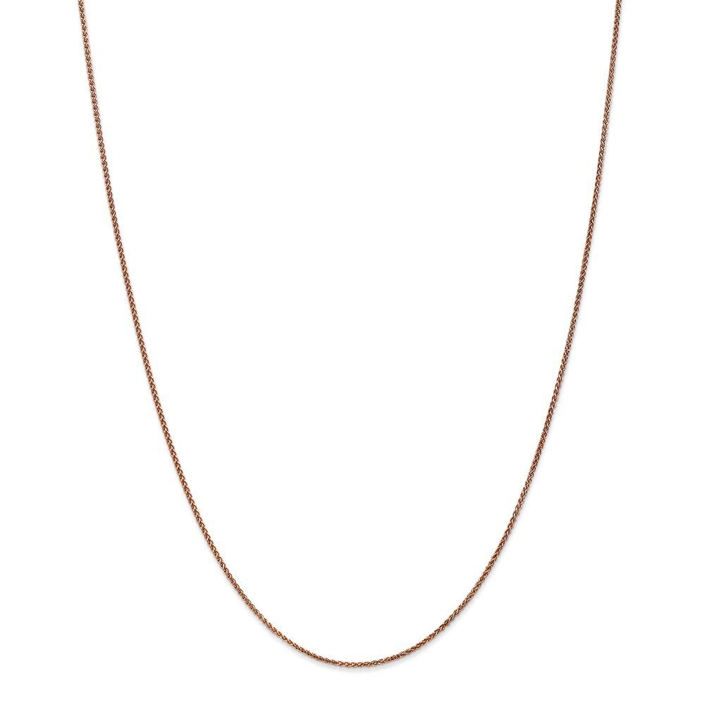 14K Yellow Gold Diamond-Cut Rose Gold 1.2mm Spiga Chain Necklace for Women - 24 Inch Length | Elegant Layering Piece for Everyday Wear & Special Occasions