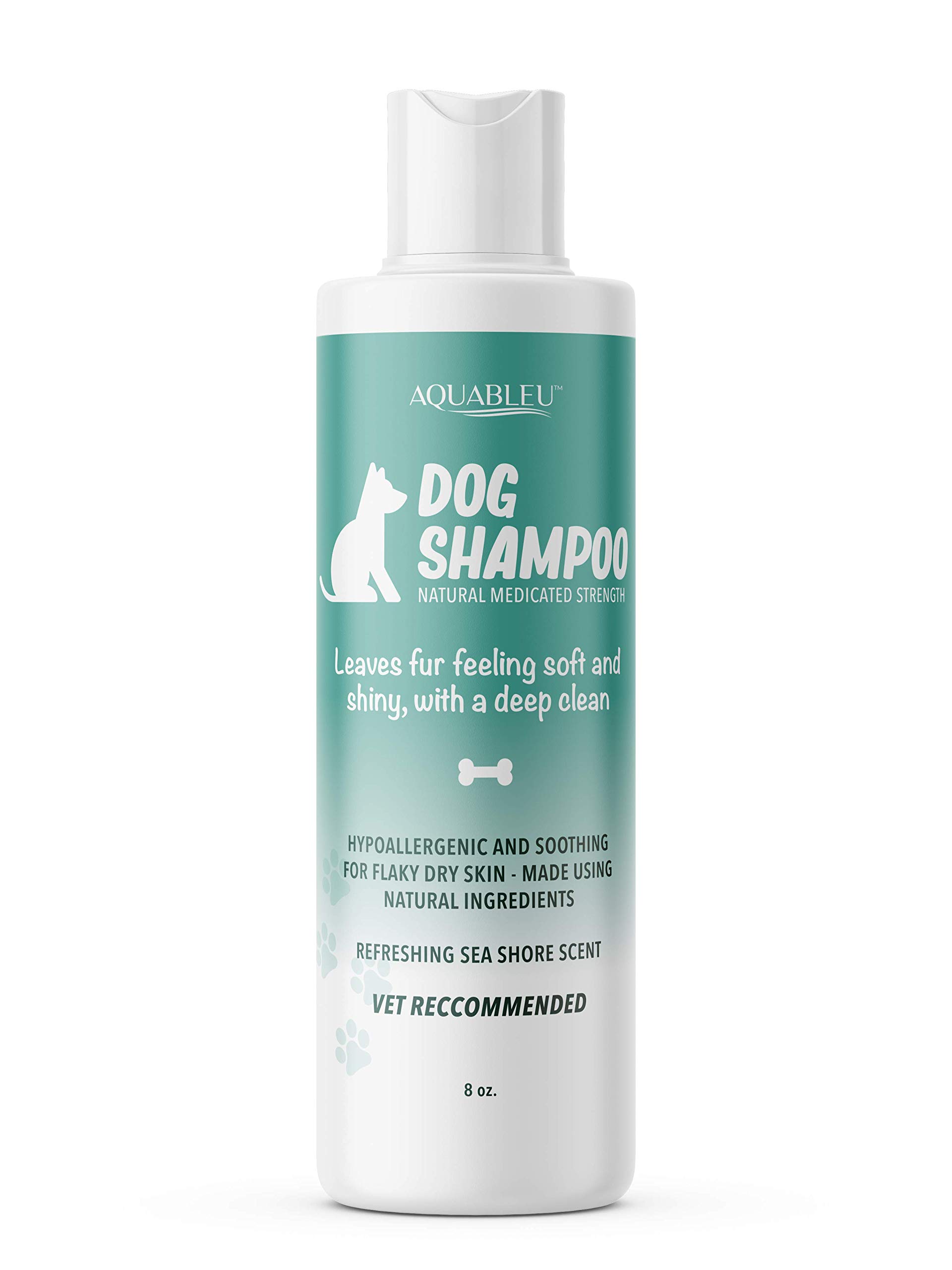 Aquableu Dog Shampoo - Natural & Hypoallergenic Pet Shampoo for Sensitive Skin - Moisturizing & Deodorizing - Perfect for Bathing, Grooming & Allergy Relief