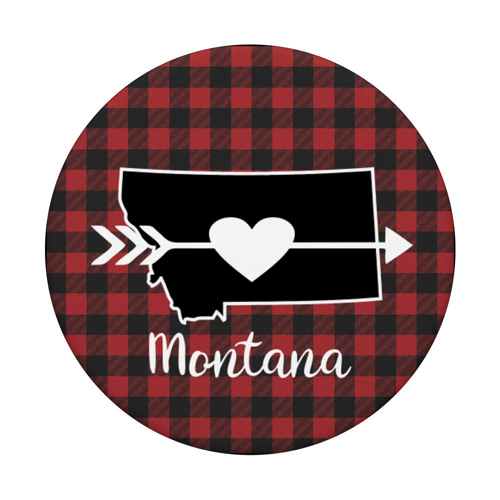Red and Black Buffalo Plaid Montana Arrow Home Heart Wall Decor - Rustic Cabin & Farmhouse Style Sign for Living Room, Bedroom, or Entryway
