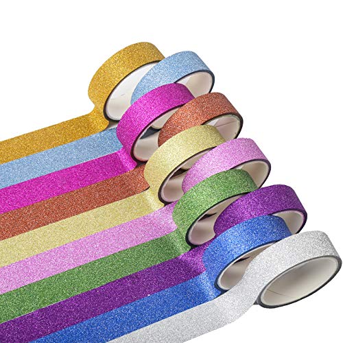 DERAYEE 10-Pack Decorative Washi Tape Set - Colorful Wide Masking Tapes for Scrapbooking, Journaling, DIY Crafts, Gift Wrapping - Perfect for Bullet Journals, Planner Decorations & Home Office Organization