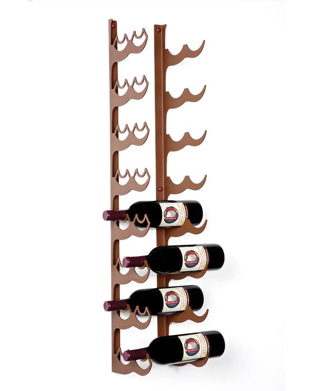 Premium Wall Mounted Wine Rack - Luxury Metal Hanging Wine Bottle Holder for Kitchen, Cellar & Living Room - Double Depth Design Holds 16 Bottles - Perfect for Home Bar, Dining Room & Entertaining Spaces