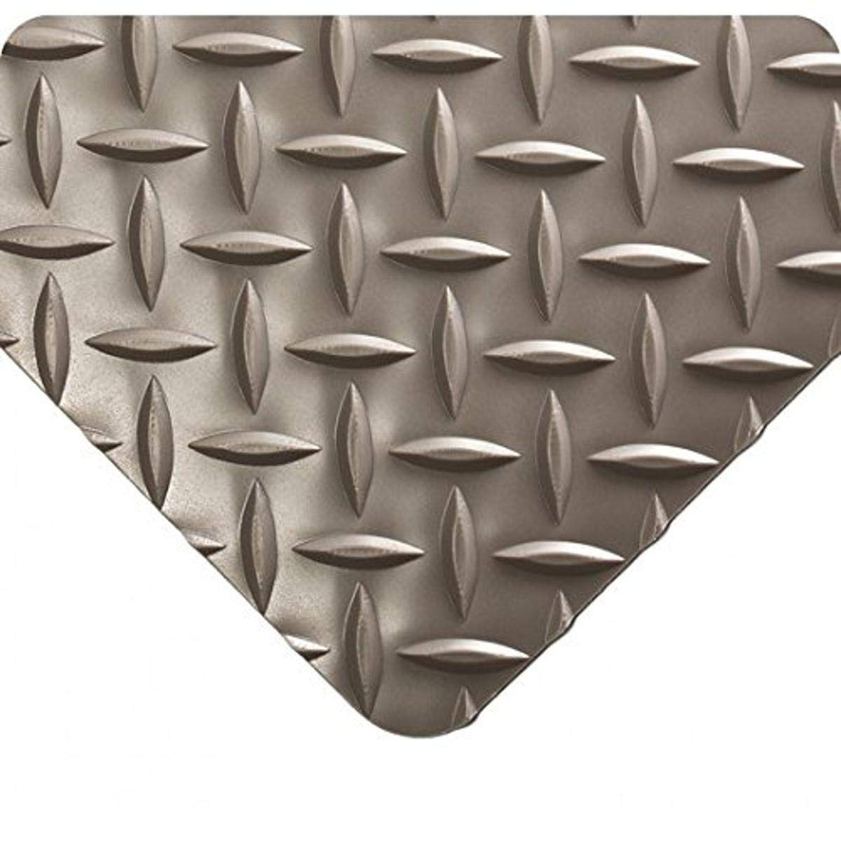 Wearwell 385.316x2x16GY Diamond-Plate Anti-Slip Runner Mat, 16' Length x 2' Width x 3/16