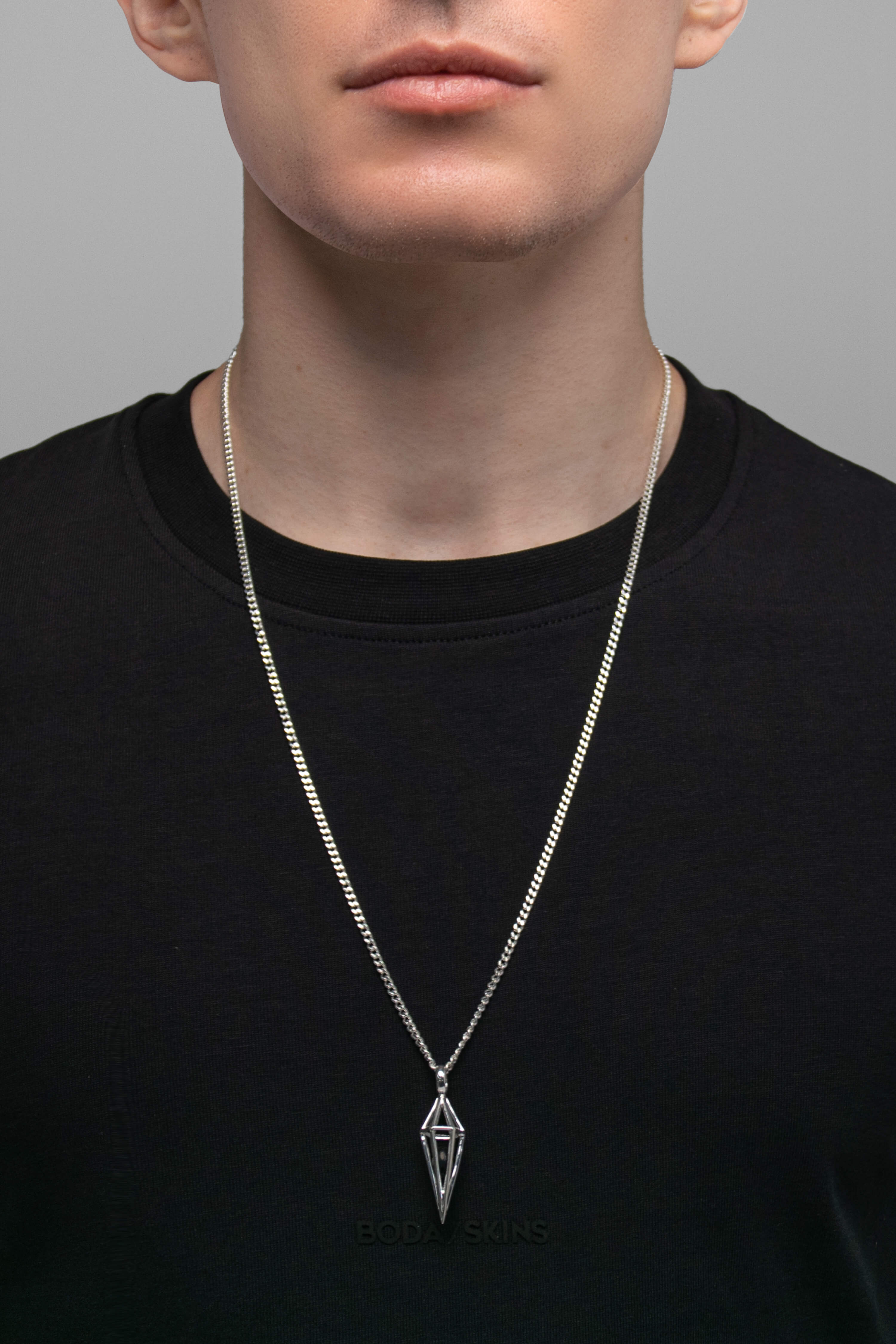 Shungite Geometric Pendant Necklace with Chain - Black Stone Protection Jewelry for EMF Radiation Shielding & Energy Cleansing | Perfect for Meditation, Office Wear & Spiritual Healing