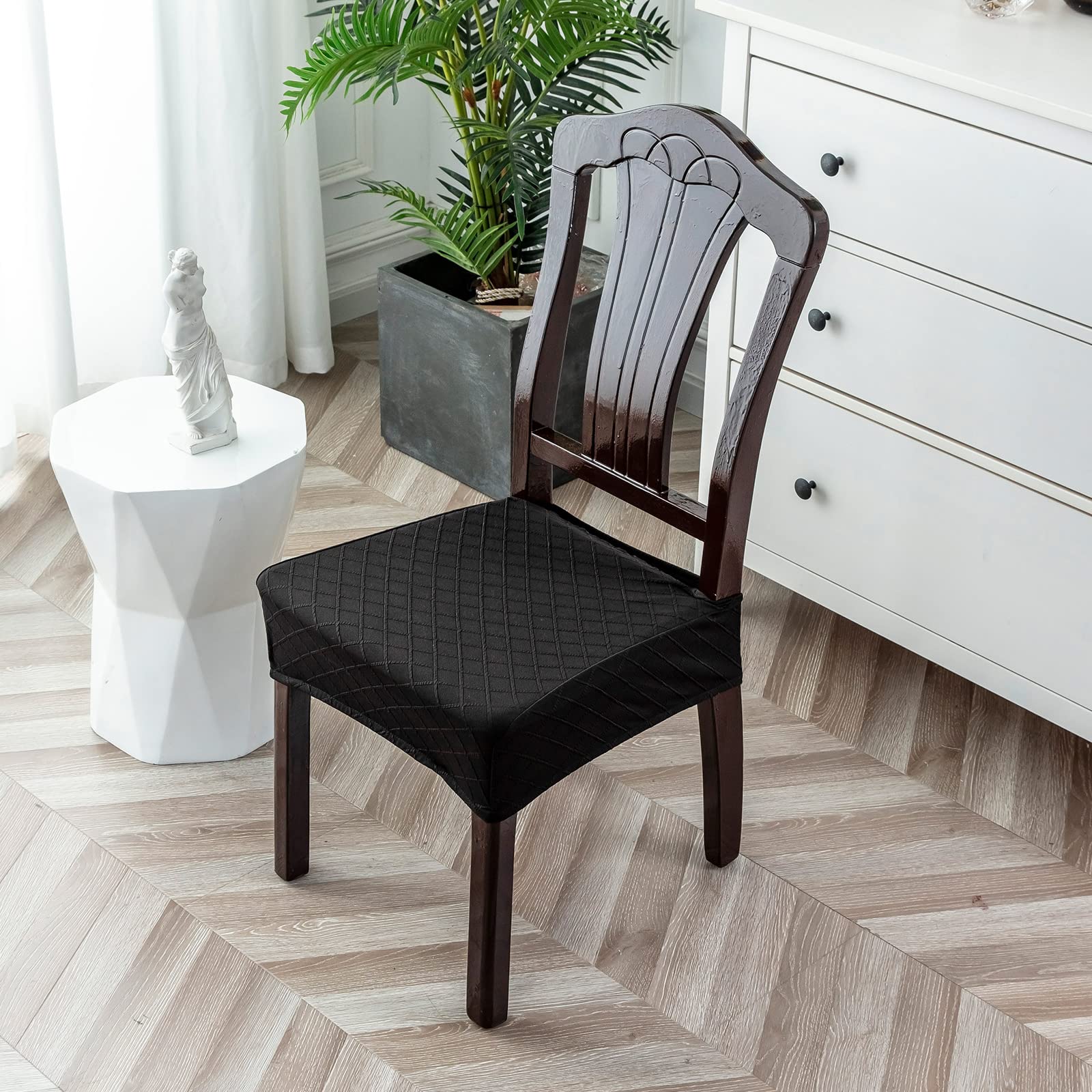 Waterproof Seat Covers for Dining Chairs - Genina Chair Slipcovers for Kitchen & Dining Room - Spill & Stain Protection for Everyday Use & Entertaining