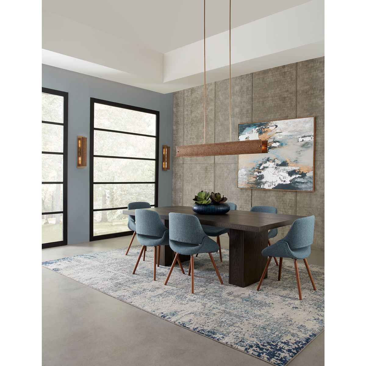 Lusail Collection 8-Light Chandelier - Modern Crystal Island Pendant Light for Dining Room, Kitchen, Living Room, Bedroom