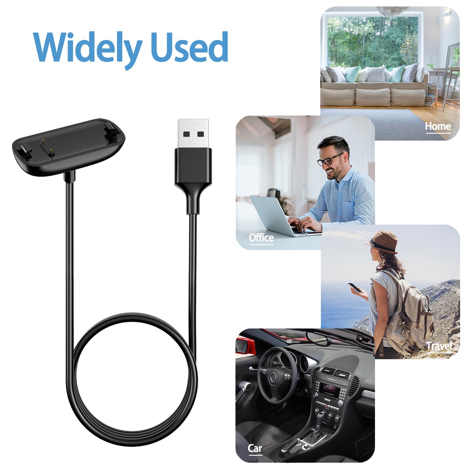 Fast Charger for Fitbit Inspire 3 - Magnetic USB Charging Dock with Cable | Perfect for Home, Office & Travel | Compatible with Fitbit Inspire 3 Fitness Tracker