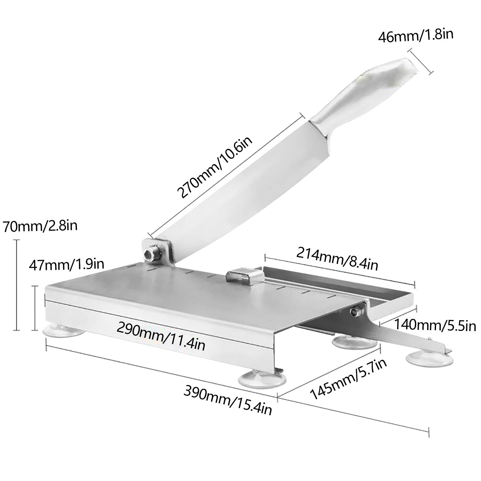 LOYALHEARTDY Manual Meat Slicer & Bone Cutter - Stainless Steel Rib Chopper for Deli, Fish, Chicken, Beef & Frozen Meat - Perfect for Home Kitchens, Butcher Shops & Food Preparation