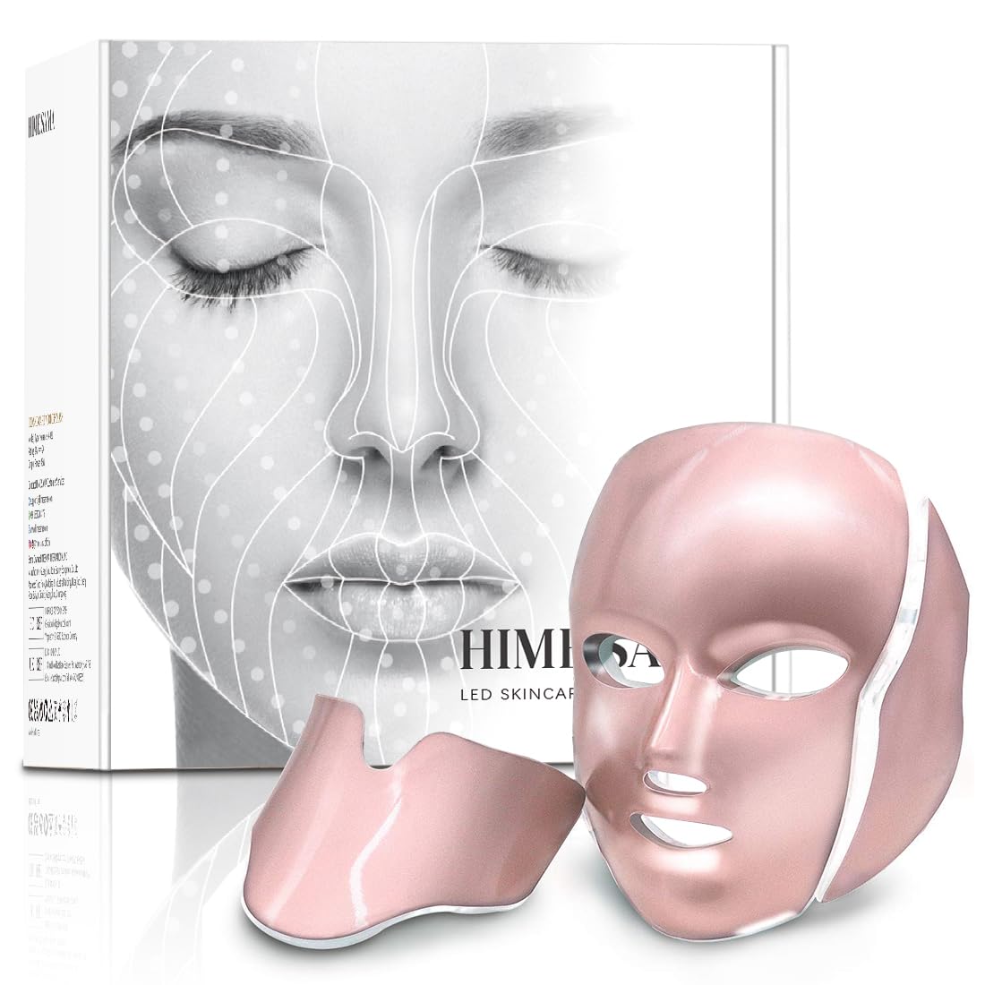 LED Face Mask with 7 Color Light Therapy - FSA/HSA Eligible Anti-Aging Blue & Red Light Therapy Mask for Face and Neck - Korean Professional Technology for Skin Rejuvenation - Perfect for Home Spa, Acne Treatment, and Wrinkle Reduction (Model A-021)