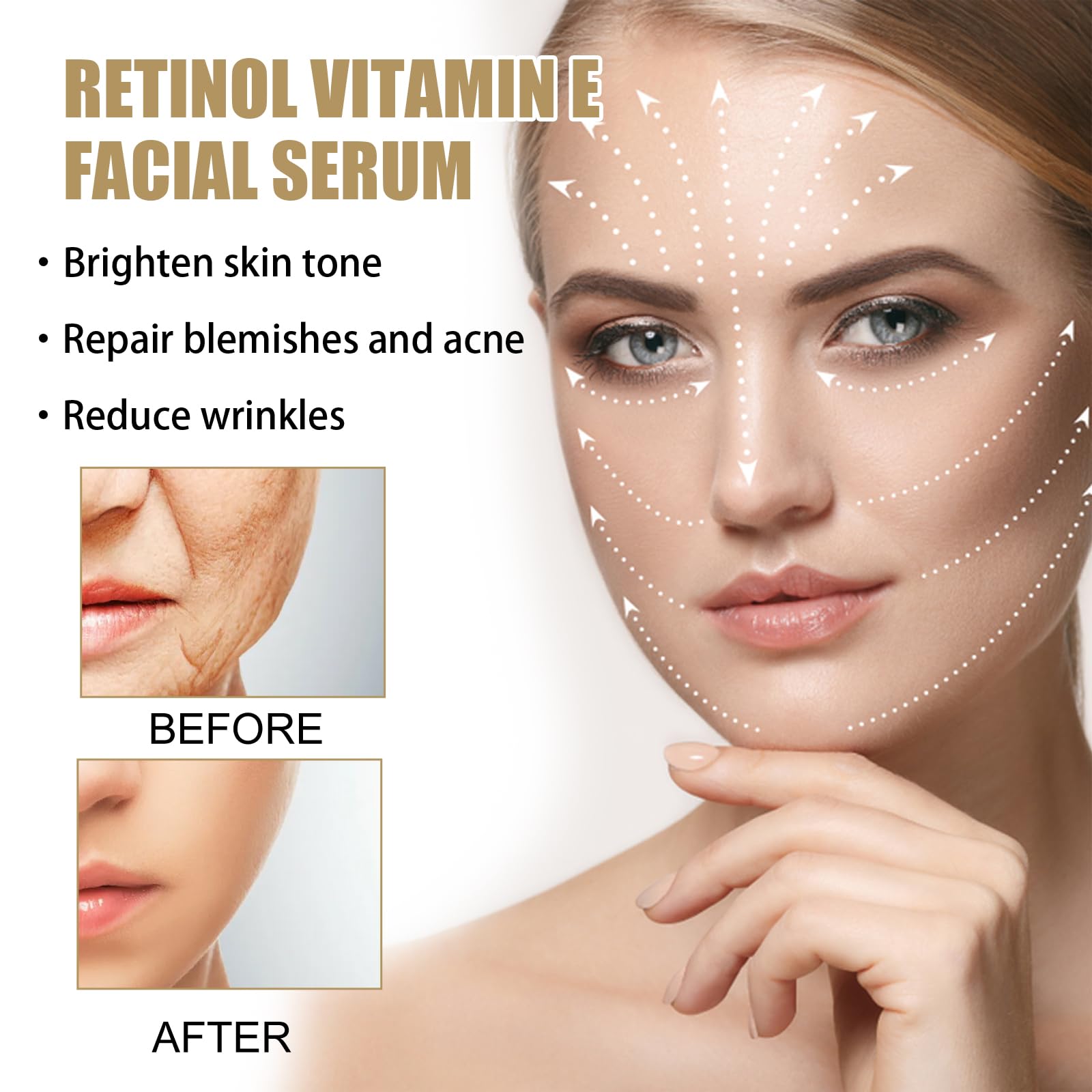 Retinol & Vitamin E Anti-Aging Facial Serum - Reduces Wrinkles & Fine Lines, Boosts Collagen, Hydrates Skin - Day & Night Moisturizer for All Skin Types (2 Pack) - Perfect for Daily Skincare Routine & Travel