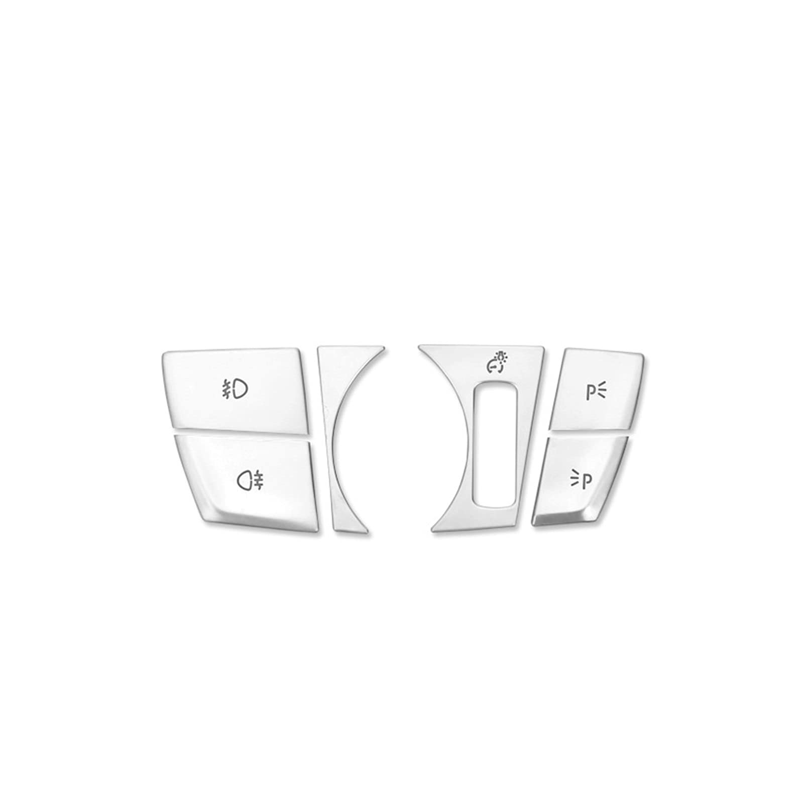 BMW 5 Series G30 G38 2018 Chrome ABS Headlight Switch Buttons Sequins Decoration Cover Trim 6pcs Car Interior Accessories for Enhanced Styling & Customization