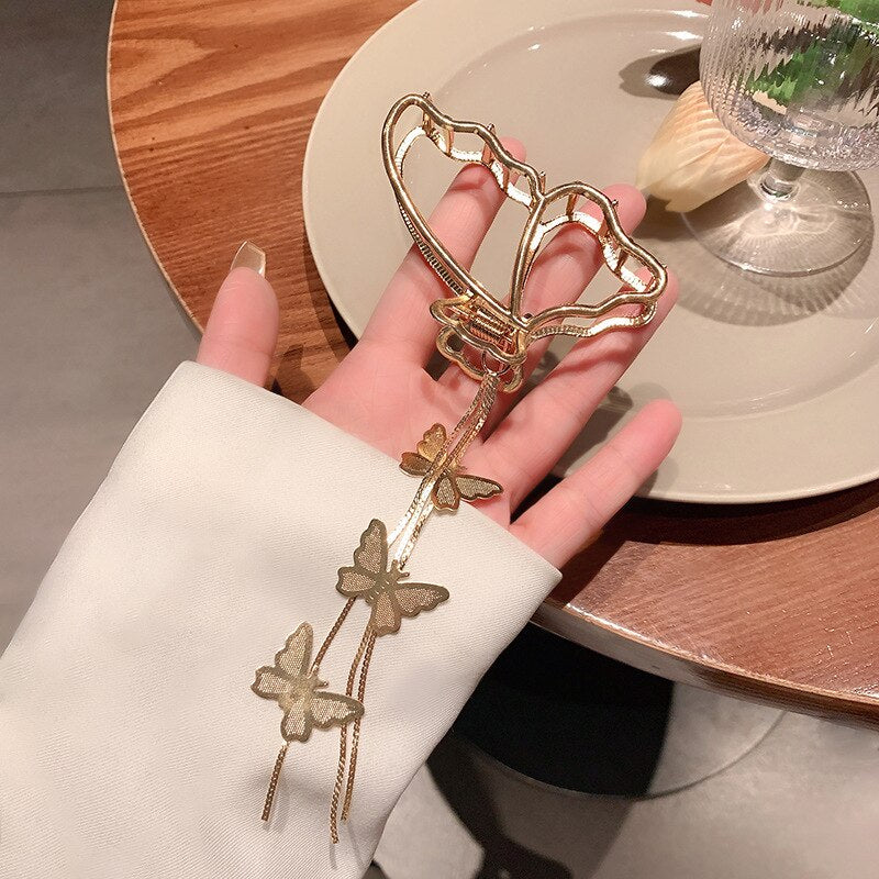 Elegant Butterfly Shark Hair Clip for Women - Fashion Hair Accessories for Parties, Weddings & Everyday Style