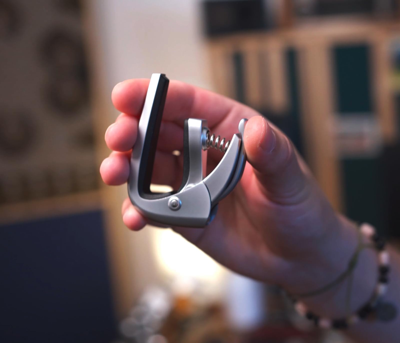 Premium Quick Lock Guitar Capo for 6-String Acoustic & Electric Guitars - Professional Musician Grade - Silver Finish | Perfect for Live Performances, Studio Recording & Practice Sessions