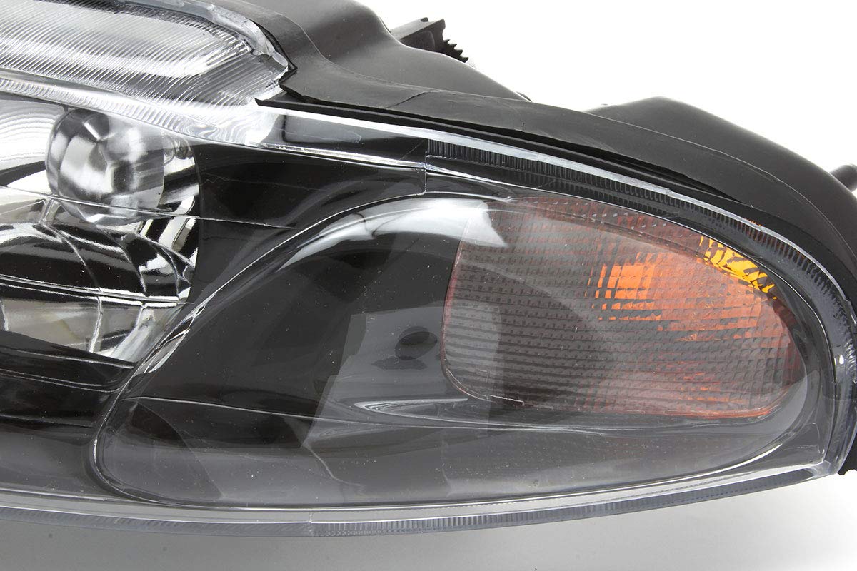 Mitsubishi Eclipse Headlights Lamps Set 1997 1998 1999 - Halogen Replacement for Driver & Passenger Side - Perfect for Night Driving & Auto Restoration Projects