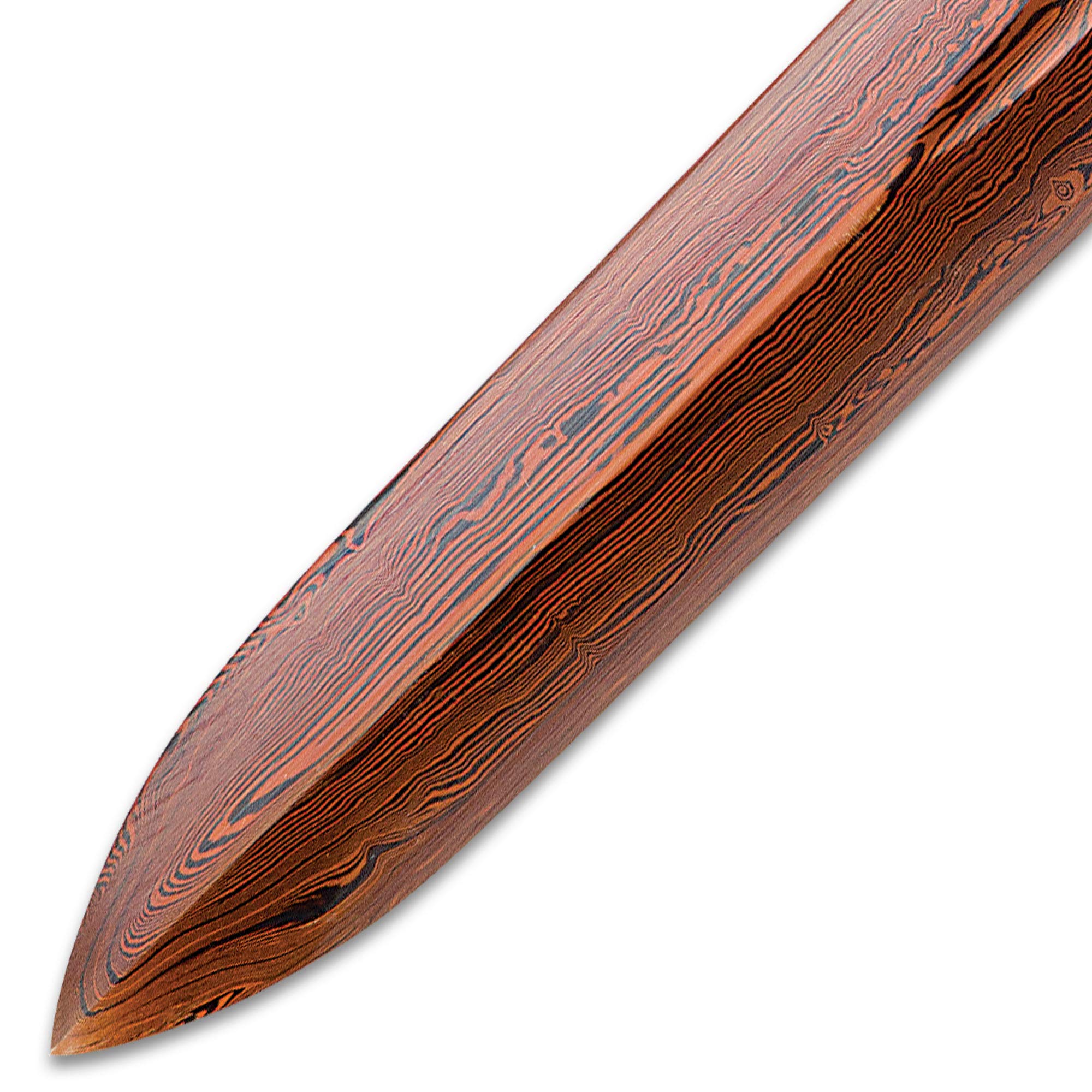 Handmade Shinwa Shirasaya Samurai Sword - Exclusive Hand Forged Damascus Steel Blade with Lacquered Hardwood Scabbard (Scarlet Fang) - Perfect for Martial Arts Training, Cosplay, and Japanese Sword Collectors