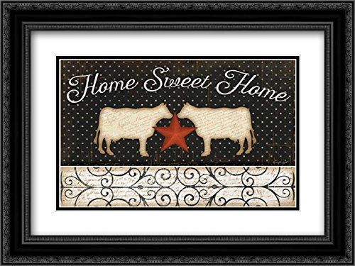 18x15 Black Ornate Framed Double Matted Museum Art Print - Country Kitchen Home Sweet Home Wall Decor | Perfect for Farmhouse, Cottage & Vintage Style Home Interiors