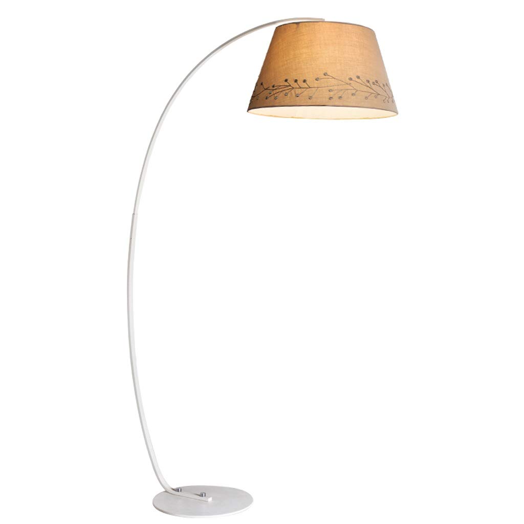 Modern Nordic Floor Lamp with E27 Socket & Fabric Lampshade - Wrought Iron Standing Light for Bedroom, Living Room, or Office - Creative Decorative Lighting for Cozy Ambience (Color: A)
