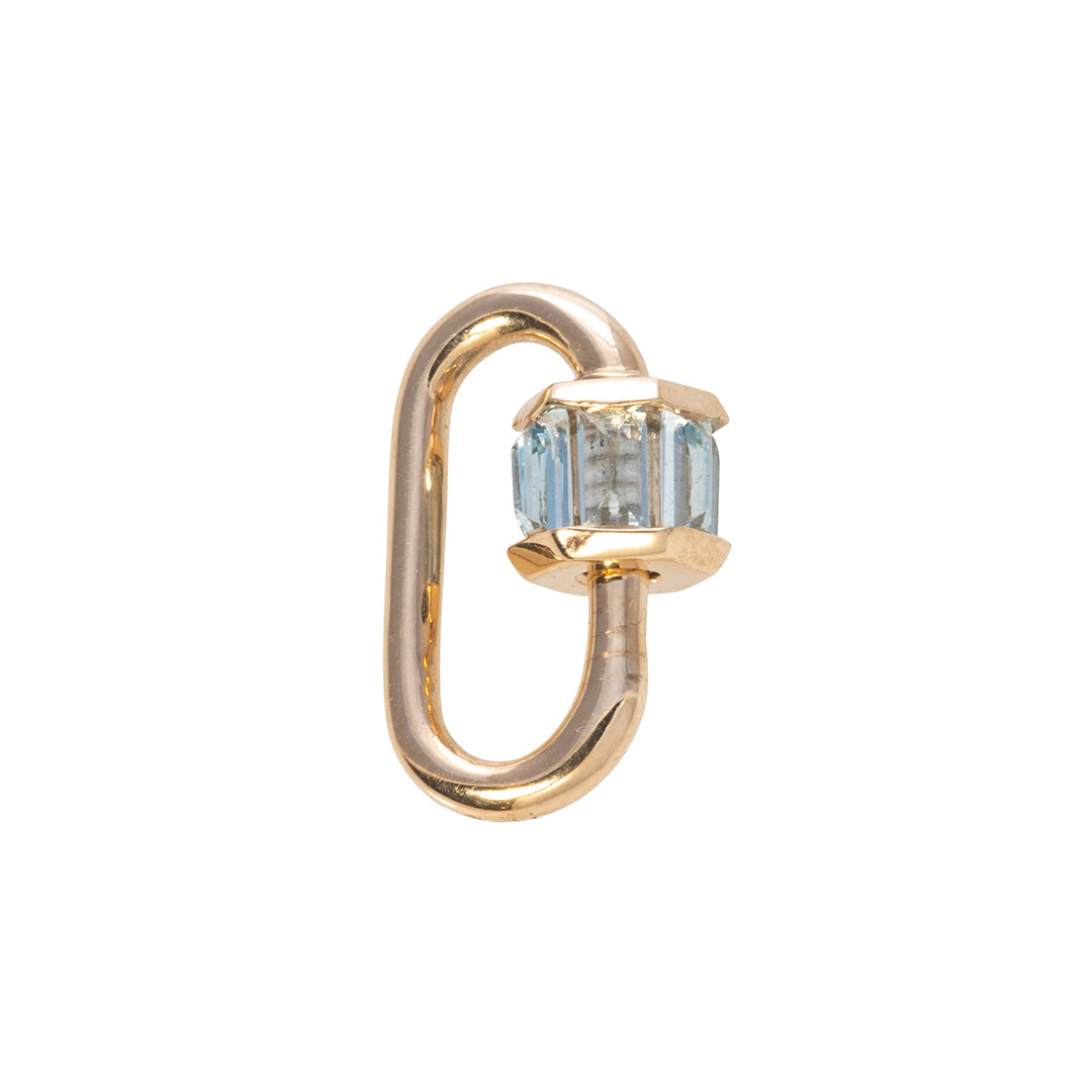 14K Gold Aquamarine Baguette Baby Lock Necklace - Elegant Minimalist Jewelry for Women | Perfect for Everyday Wear, Gifts & Special Occasions