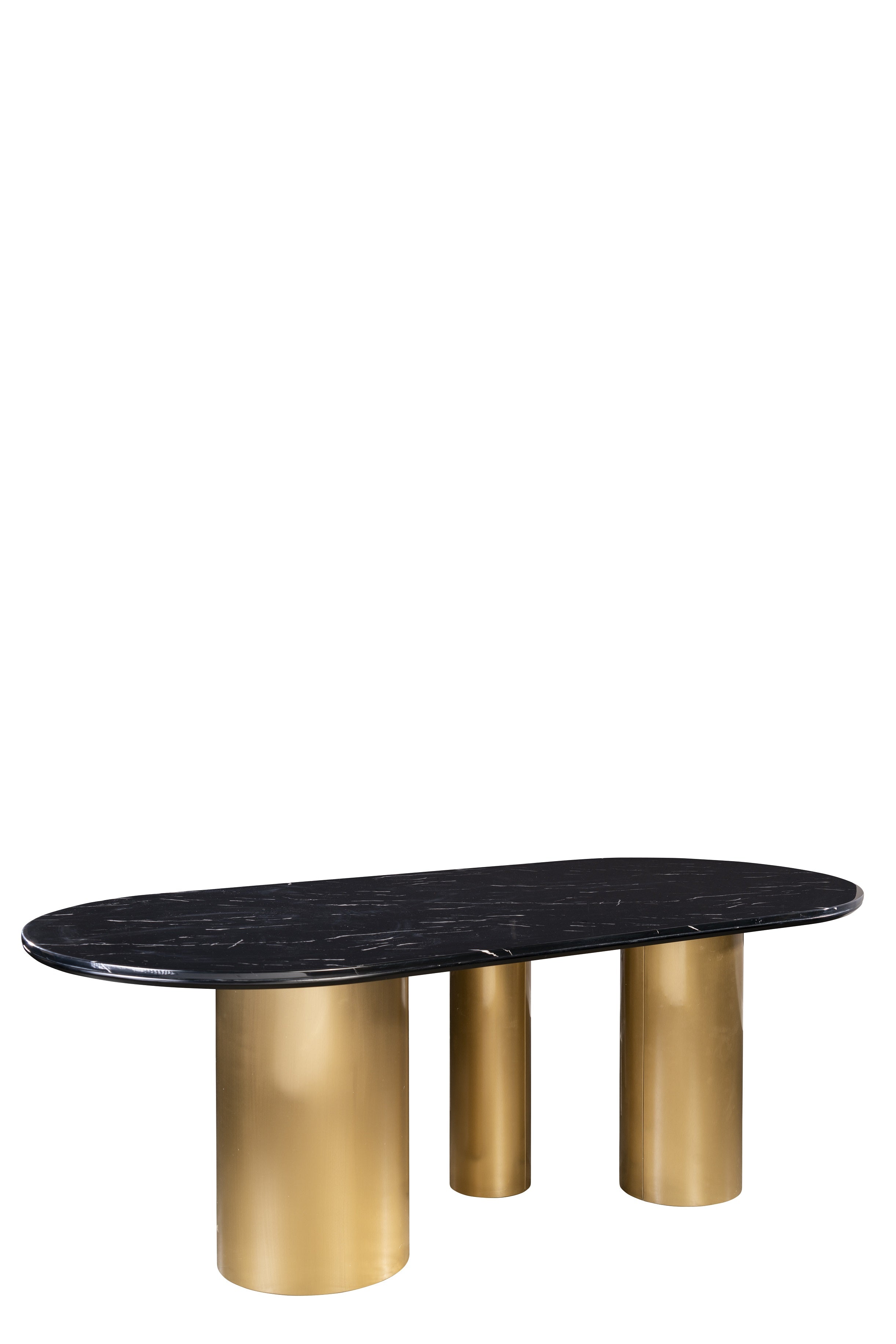 Balmain Black and White Marble Top Oval Dining Table Set for 6 - Elegant Modern Kitchen & Dining Room Furniture for Family Gatherings & Dinner Parties