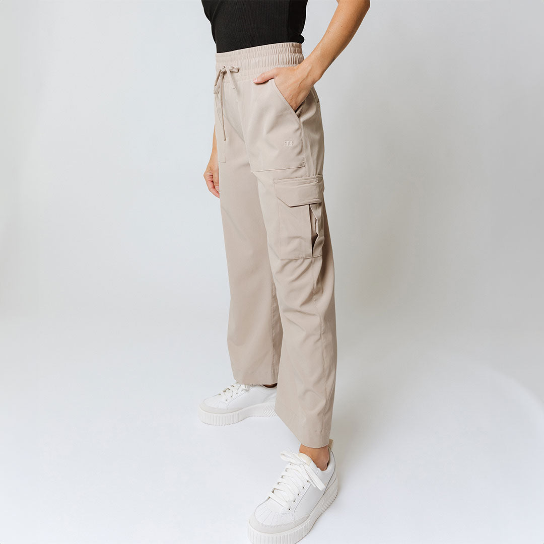 Audrey Cargo Pants for Women - Stylish Cobblestone Color Casual Trousers with Multiple Pockets | Perfect for Outdoor Adventures, Travel & Everyday Wear