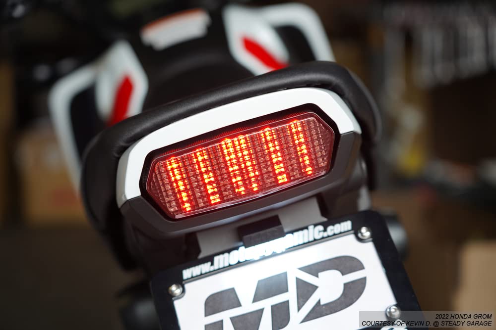 Smoked Sequential LED Tail Lights for Honda Grom 2022-2025 - Upgrade Motorcycle Rear Lights with Modern Style (Perfect for Night Riding & Custom Bike Builds)