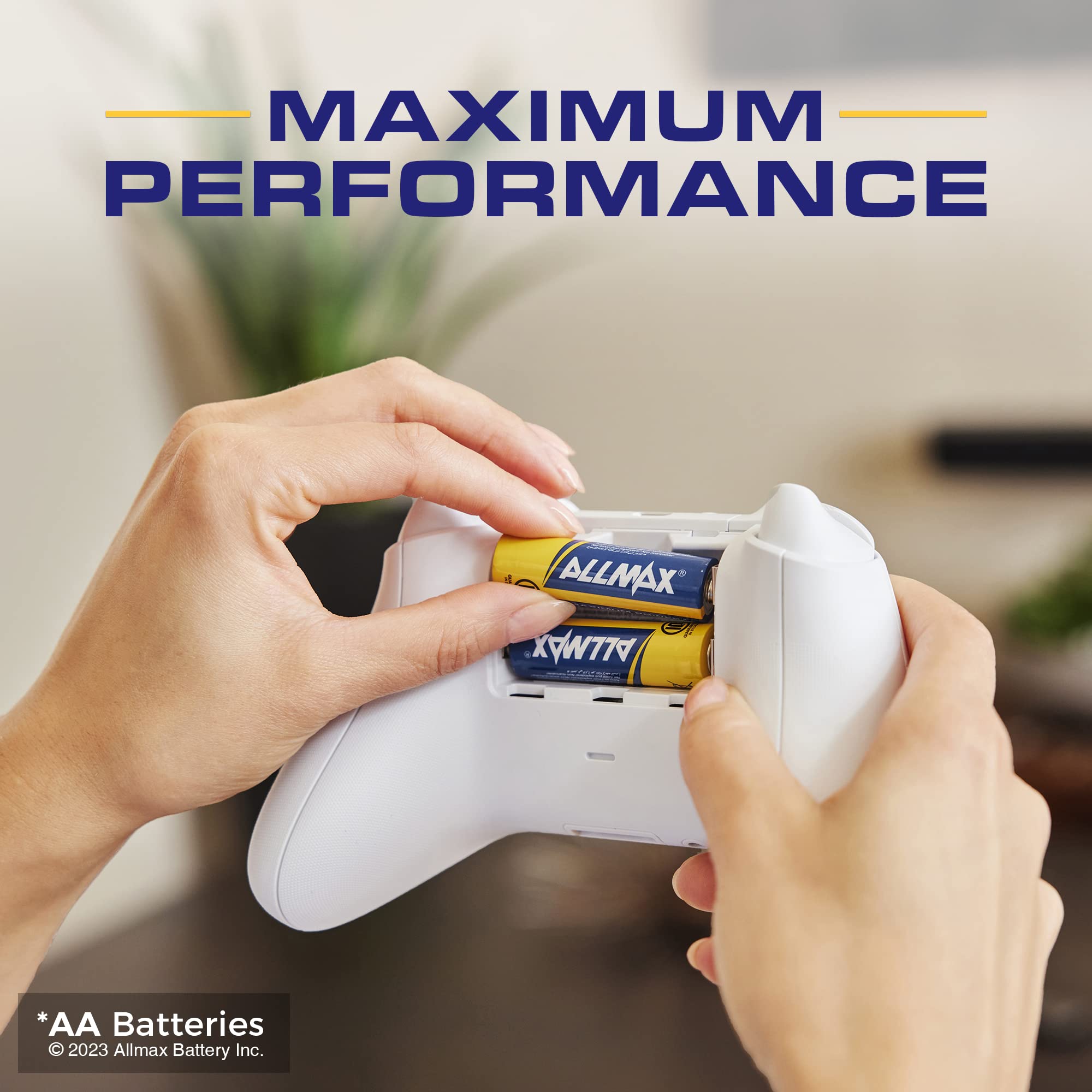 Allmax AA Maximum Power Alkaline Double A Batteries (100 Pack) – Ultra Long-Lasting 10-Year Shelf Life, Leakproof Design, 1.5V High Performance – Perfect for Toys, Flashlights, Remote Controls & Electronic Devices