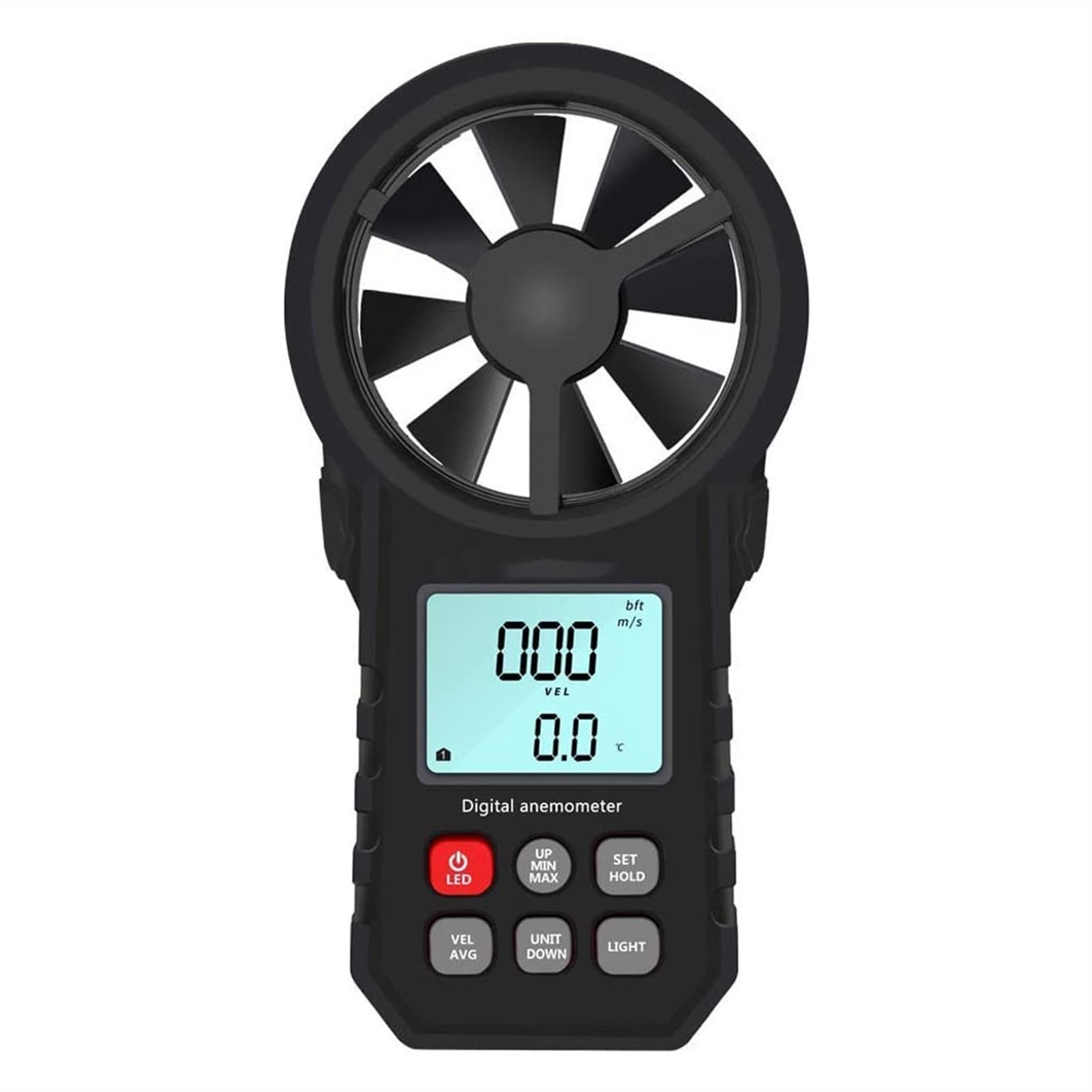 Portable Handheld Wind Speed & Chill Temperature Meter - Digital CFM Wind Gauge with LCD Backlight for Weather Monitoring | Perfect for Outdoor Activities, Sailing, Surfing, Fishing, and Scientific Data Collection