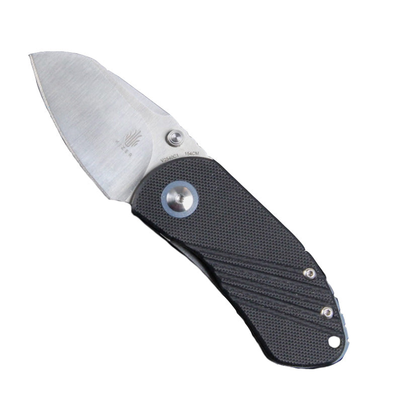 Kizer V2540C1 Contrail Folding Pocket Knife - Black G10 Handle - EDC, Camping, Hiking & Outdoor Survival Tool