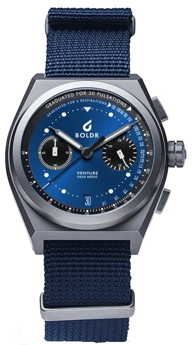 BOLDR Venture Field Medic III Blue Watch - Rugged Outdoor Sports & Military Style Timepiece for Hiking, Camping, and Adventure Enthusiasts