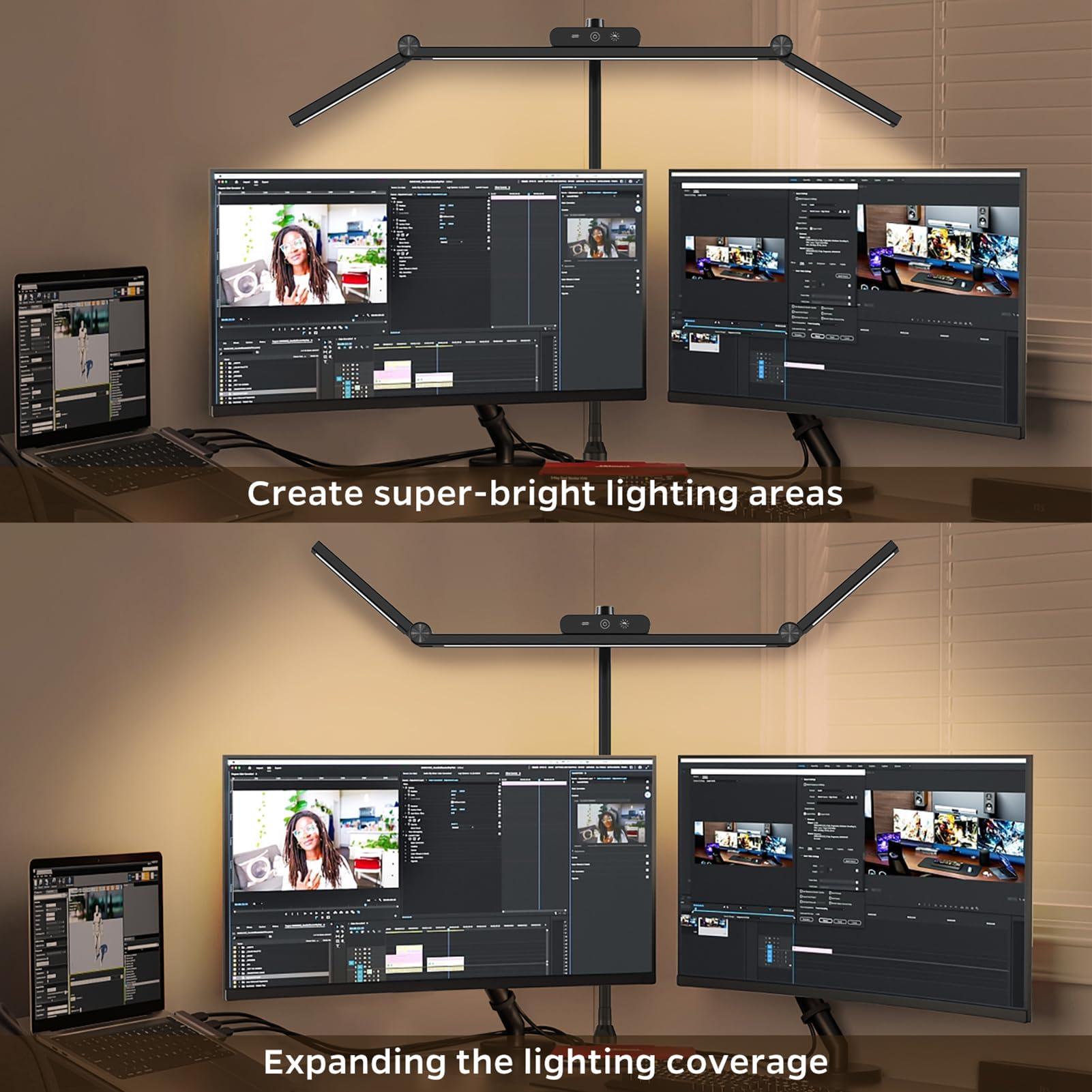 Ultra Bright LED Desk Lamp with Clamp - Dimmable Architect Table Light for Office & Home, Stepless Dimming & Tempering for Workbench, Drafting, Reading & Studying (Black) - Perfect for Home Office, Study Room & Workspace Lighting