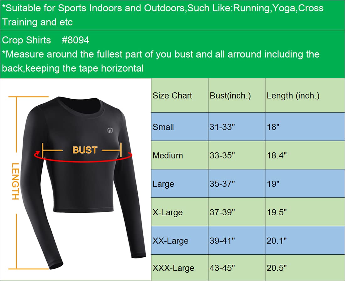 NELEUS Women's Workout Shirts - 3 Pack Athletic Running Crop Tops for Yoga, Gym & Fitness Training - Moisture Wicking & Breathable Activewear