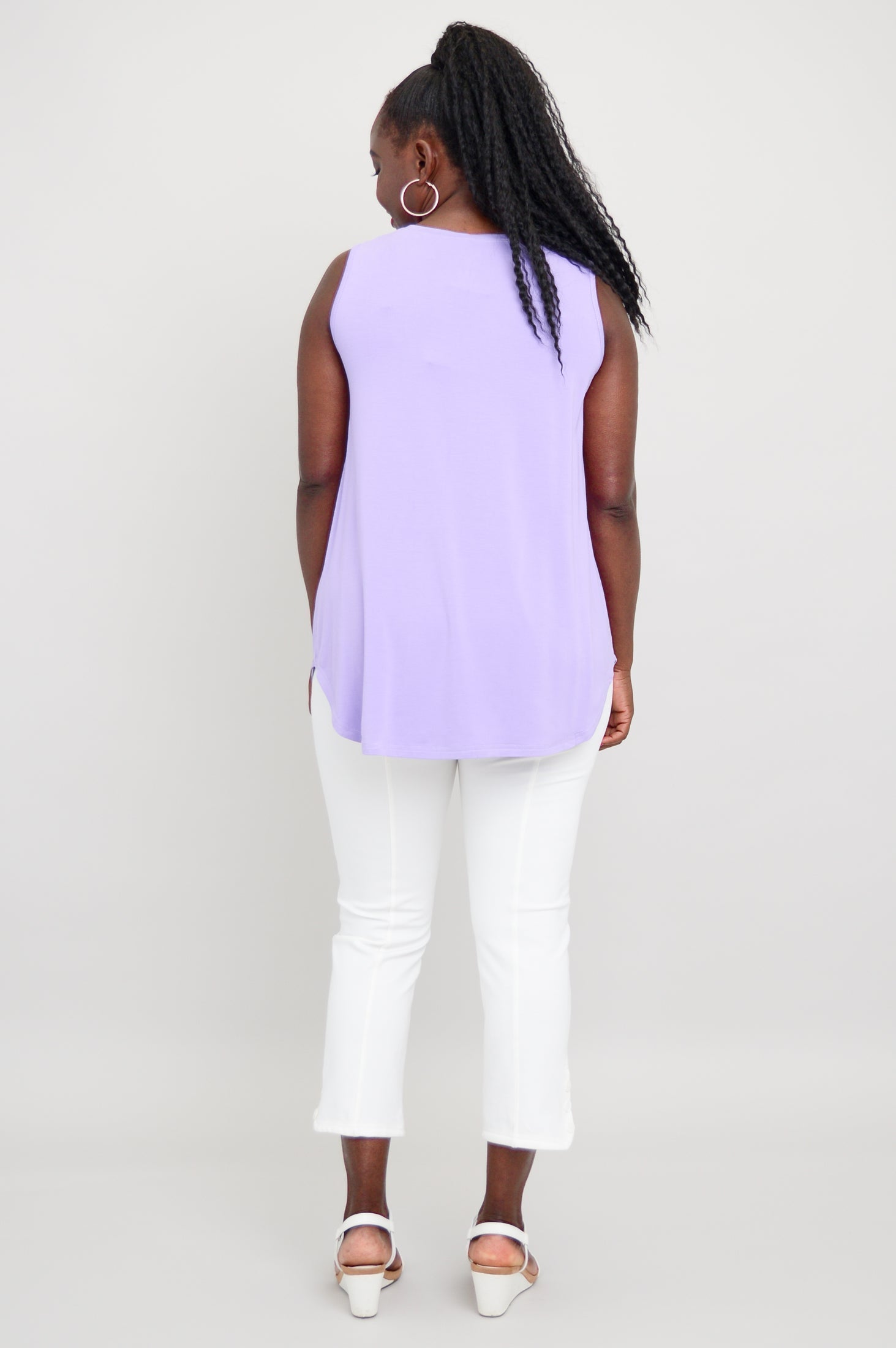 Stylish Jazz Tank Top in Lavender - Soft Bamboo Fabric for Women - Perfect for Yoga, Summer Outfits & Casual Wear