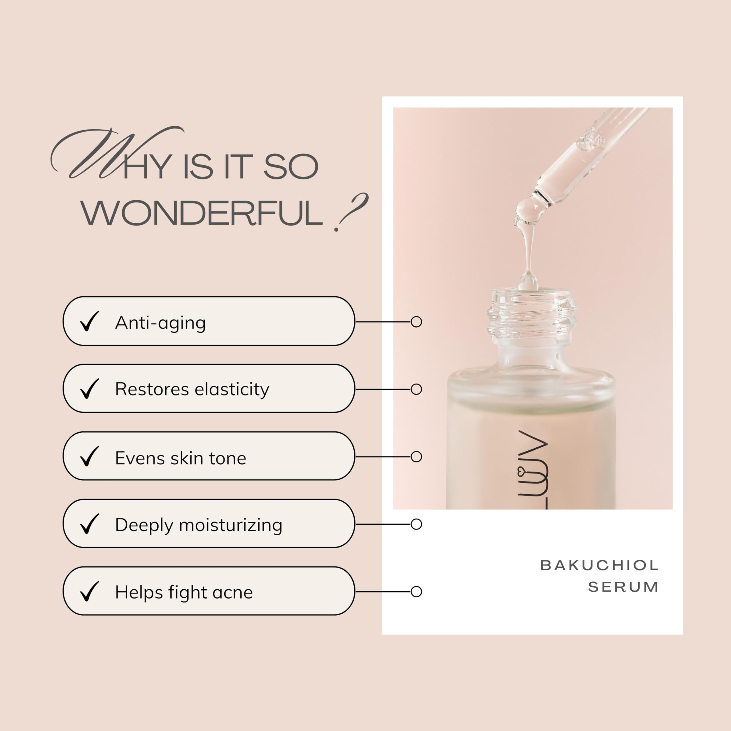 Bakuchiol Oil Serum 0.67 fl oz - Natural Retinol Alternative with Upcycled Squalane | Vegan Anti-Aging Face Serum | Boosts Collagen, Evens Skin Tone | 100% Natural | Perfect for Nighttime Skincare & Sensitive Skin
