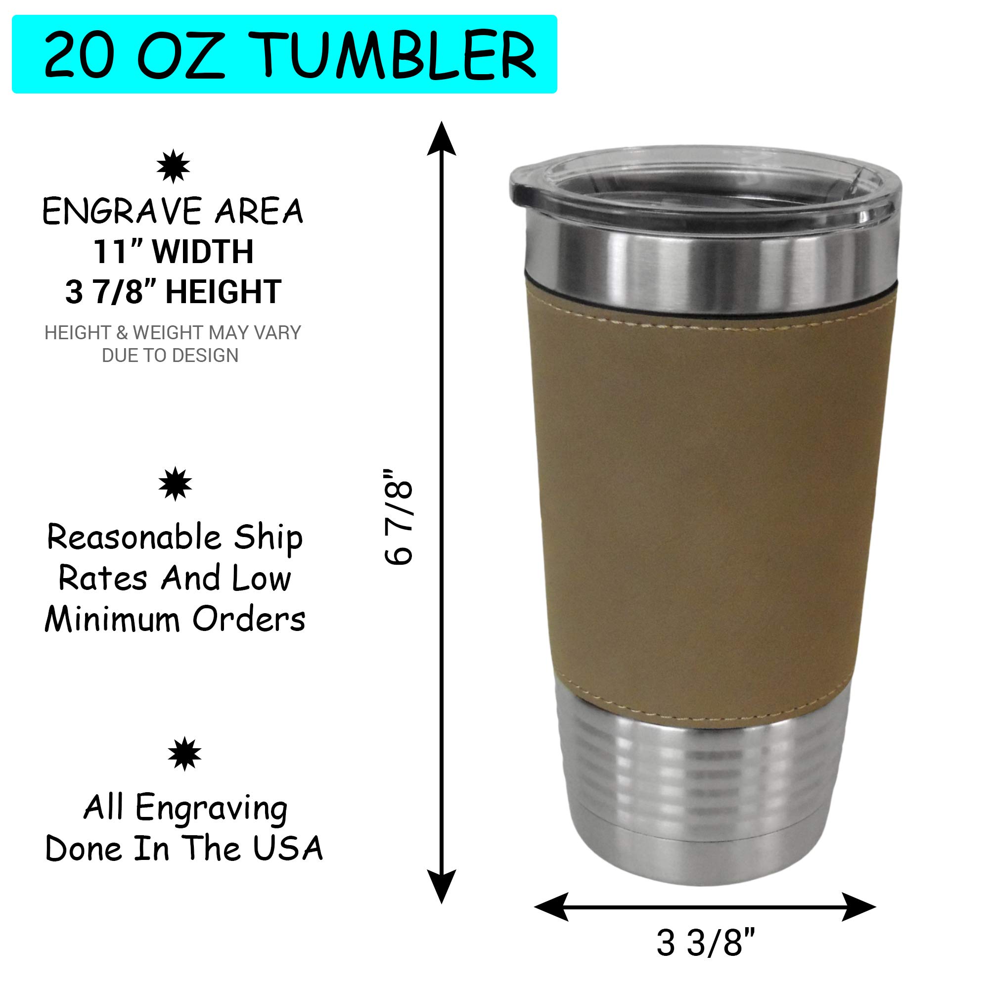 20oz Stainless Steel Vacuum Insulated Tumbler with Acoustic Guitar Leather Wrap - Black Music Lover's Travel Mug for Coffee, Tea & Cold Drinks | Perfect for Musicians, Camping & Outdoor Adventures