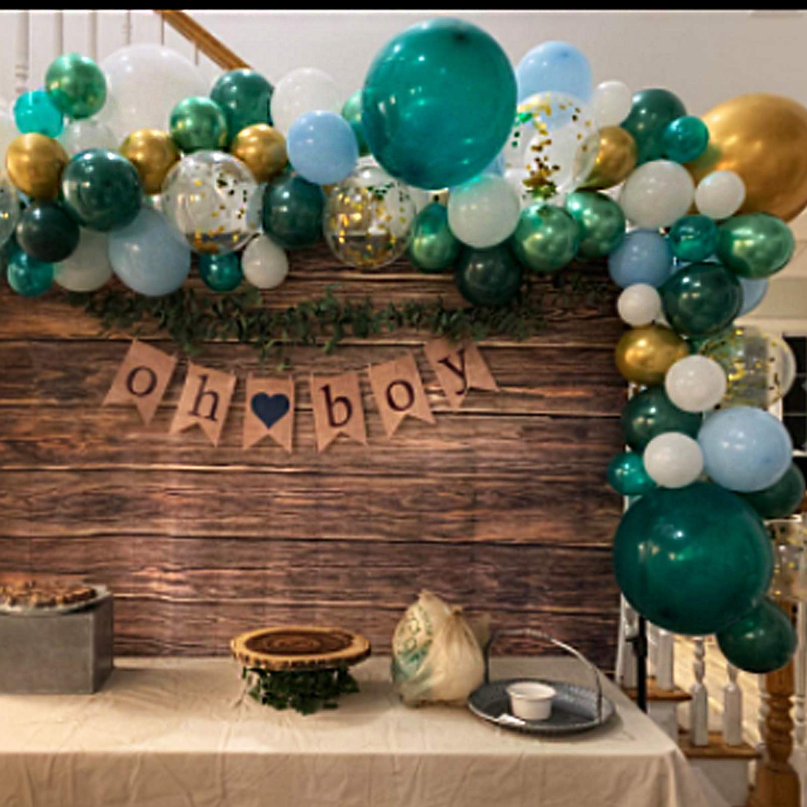 Jungle Safari Party Decorations 68 Pack - Green & Gold Balloons with Palm Leaves for Kids Birthday, Baby Shower & Tropical Theme Parties | Perfect for Jungle-Themed Celebrations, Birthday Decor & Safari Adventure Events