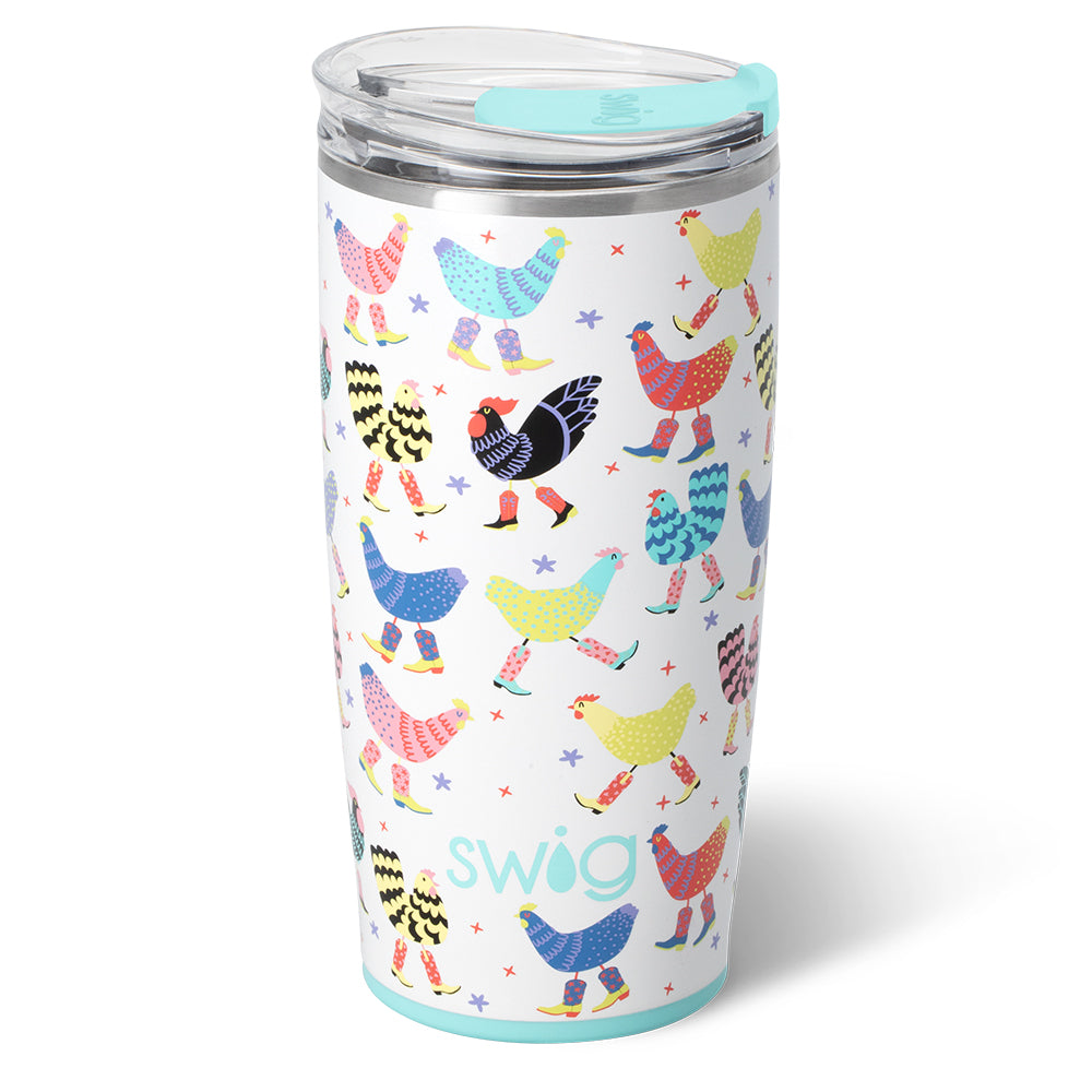 Funky Chicken Insulated Tumbler 22oz - Stainless Steel Double Wall Vacuum Cup for Hot & Cold Drinks - Perfect for Coffee, Tea, Water - Great Gift for Office, Travel, Camping, Home Use