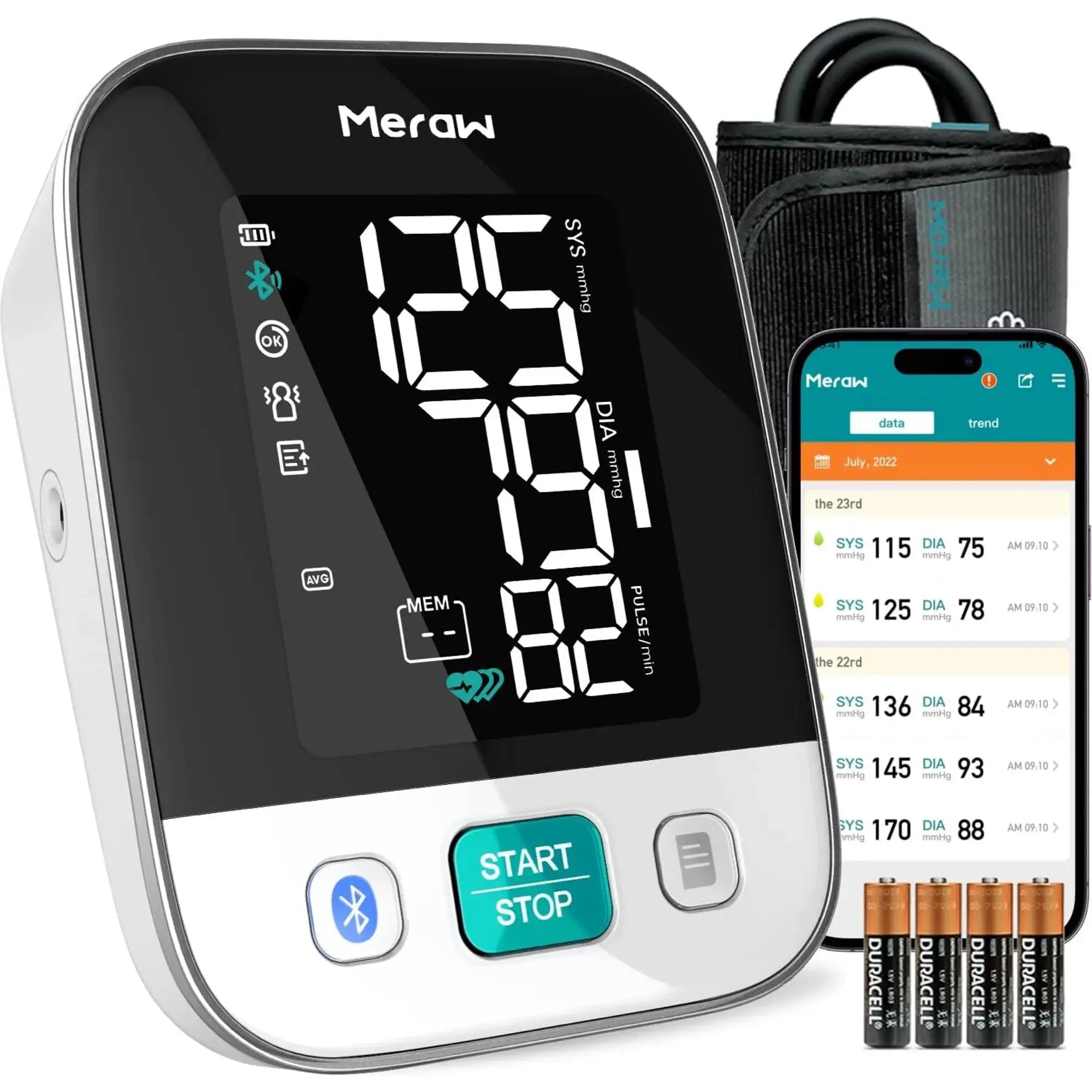 Wireless Bluetooth Blood Pressure Monitor with Cedar Wood Design - Accurate & Portable for Home Use, Travel, and Health Tracking