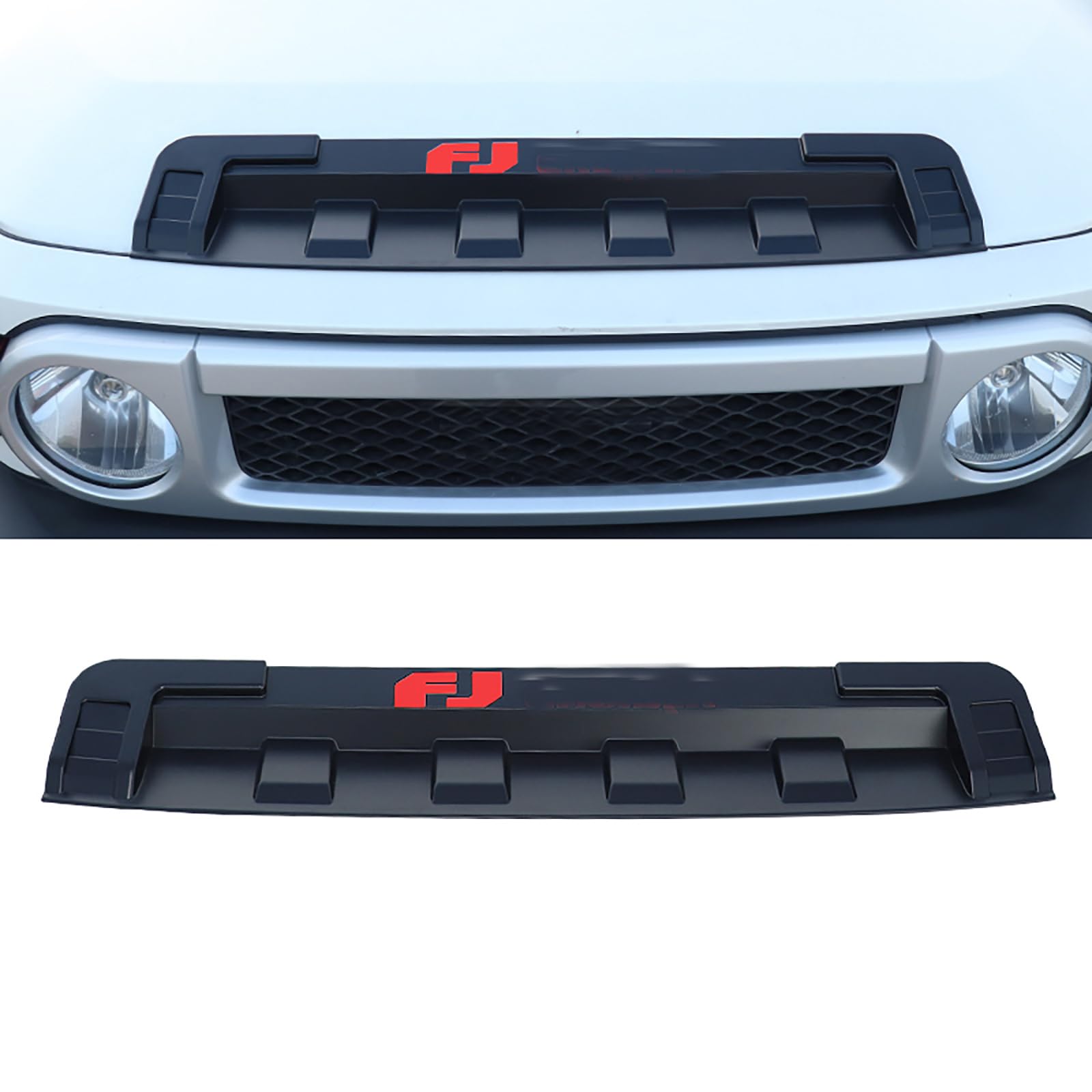 2007-2021 Toyota FJ Cruiser Front Hood Bonnet Trim Grill Cover - Red (No Lamp Included) | Perfect for Off-Roading & Car Customization