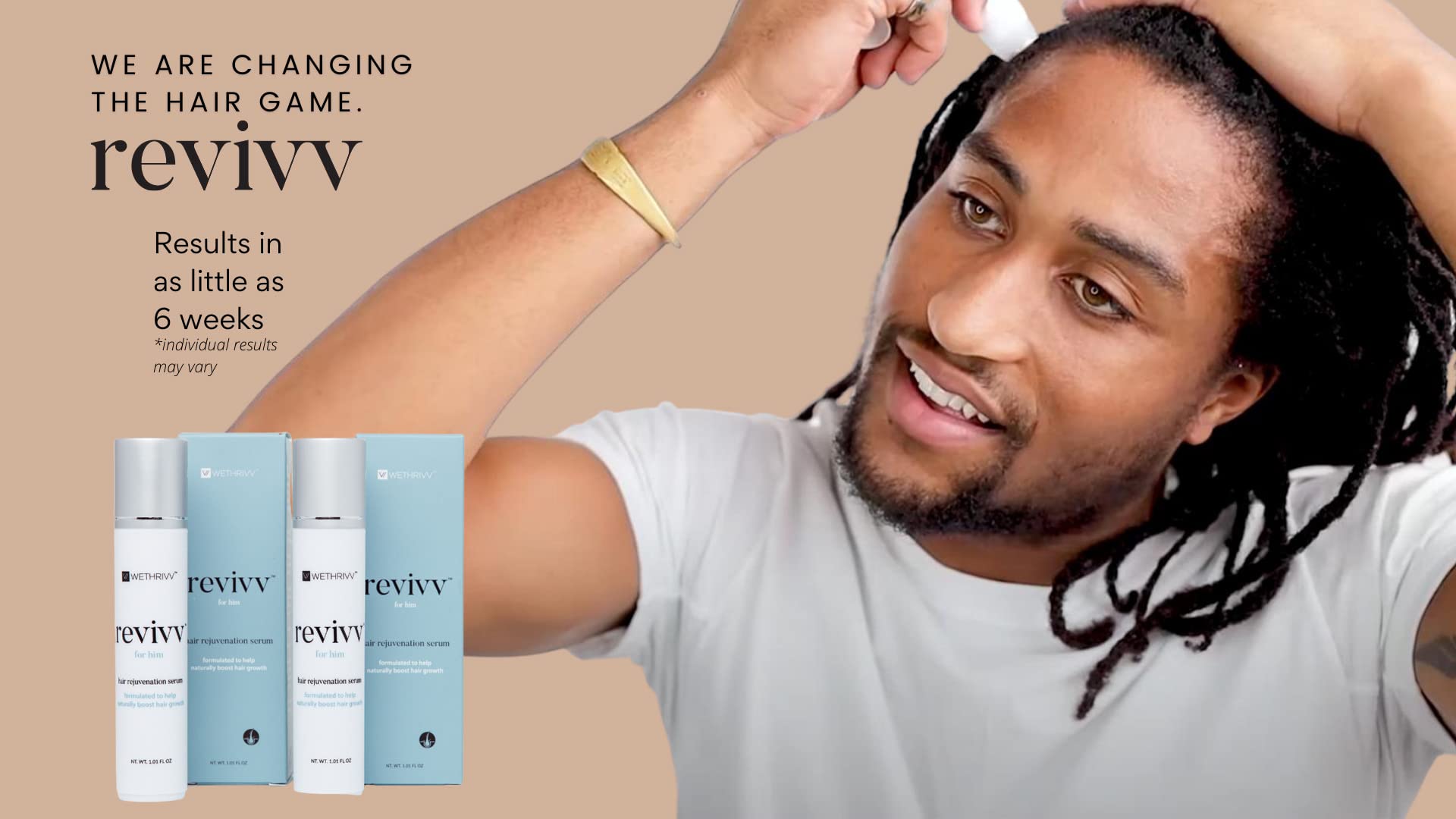 REVIVV Hair Growth Serum for Men - 2-Pack (2 x 1oz) | 100% Natural Topical Solution for Thicker, Fuller Hair Regrowth | Dermatologist Recommended | 90-Day Supply | Perfect for Daily Use & Hair Care Routine