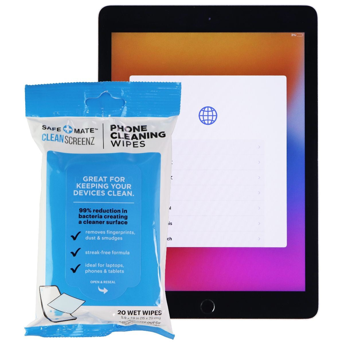 Apple iPad Air 2 (9.7 inch) Tablet (A1566) Wi-Fi 128GB Space Gray - Lightweight & Powerful for Work, Study & Entertainment + Includes Free Screen Cleaning Wipes