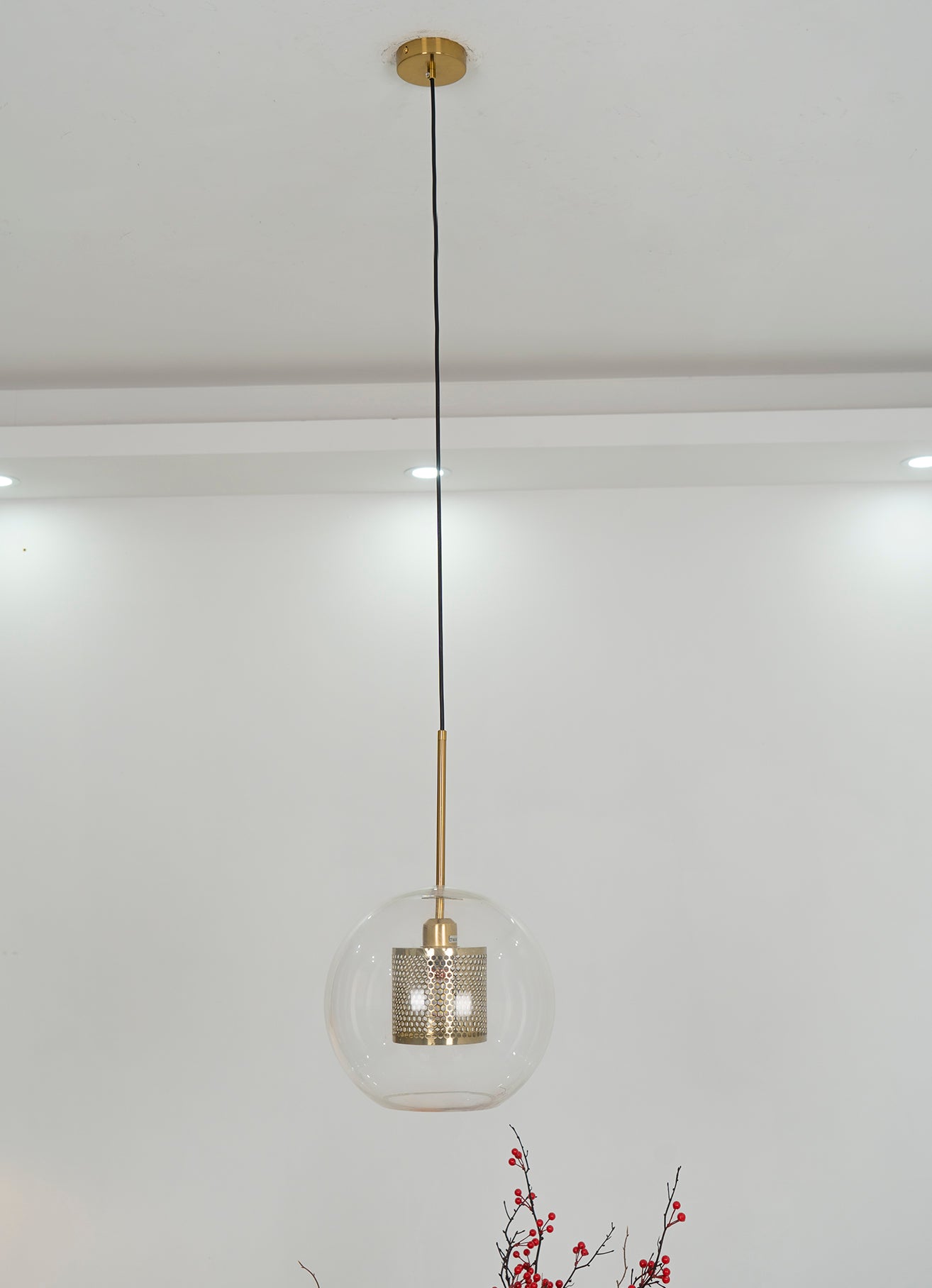 Chiswick Glass Pendant Light - Modern Hanging Ceiling Lamp for Kitchen Island, Dining Room & Bedroom Lighting