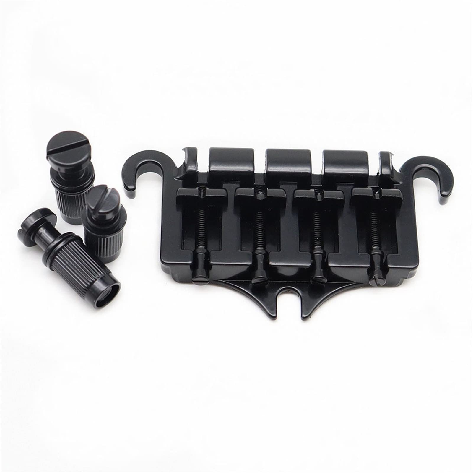 4 String Electric Guitar Bass Bridge - Shofar Style Replacement Bridge for Electric Bass Guitar (Black) - Perfect for Guitar Upgrades & DIY Repairs
