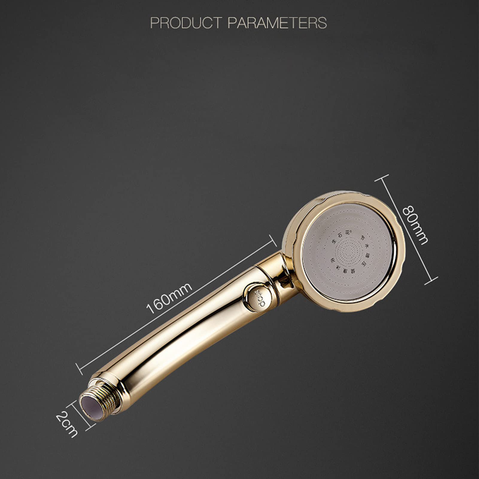 3-Function Handheld Shower Head with High Pressure - Gold Bathroom Shower Accessories for Hotel & Home Use - Perfect for Relaxing Massage and Water Saving