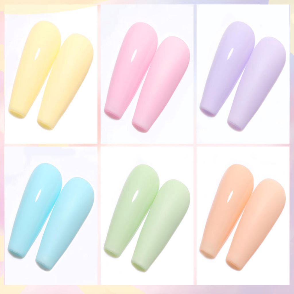 Candy Paradise Gel Nail Polish Set - 6 Vibrant Colors for Long-Lasting Manicures | Perfect for Home Nail Art, Salon Use & DIY Nail Designs