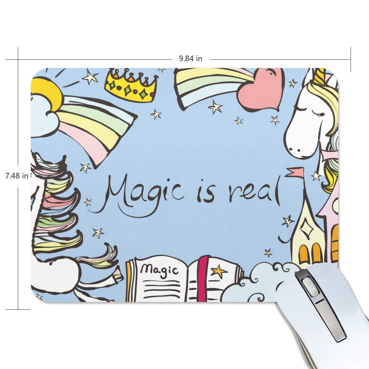 Premium Unicorn Magic Mouse Pad 9.84 x 7.48 Inches - Non-Slip Rubber Base Gaming & Office Desk Mat - Perfect for Computer Work, Gaming Setup, and Home Office Decor